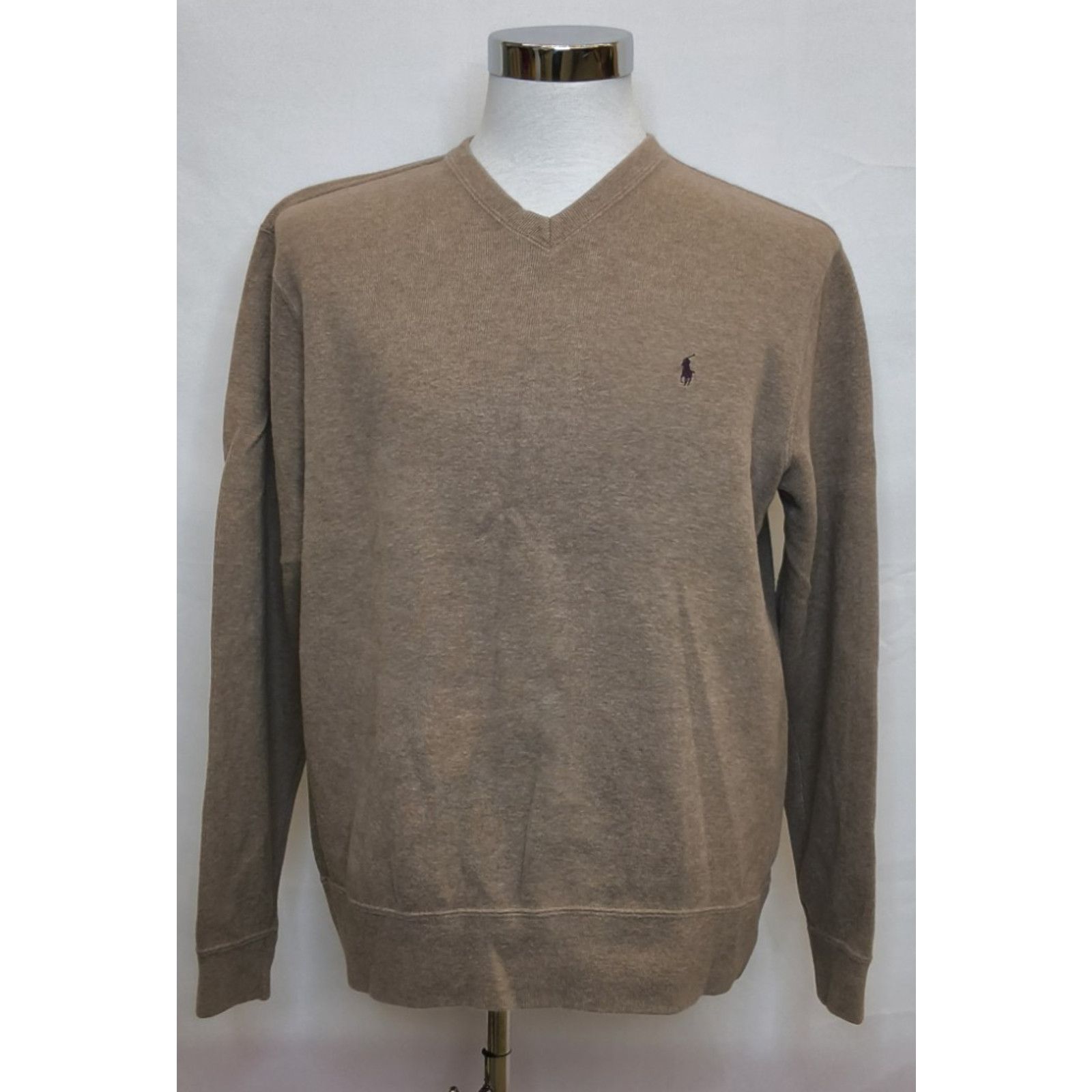 Polo Ralph Lauren Polo Ralph Lauren V-neck Sweater Men's L Brown 100% Cotton Size US L / EU 52-54 / 3 - 2 Thumbnail