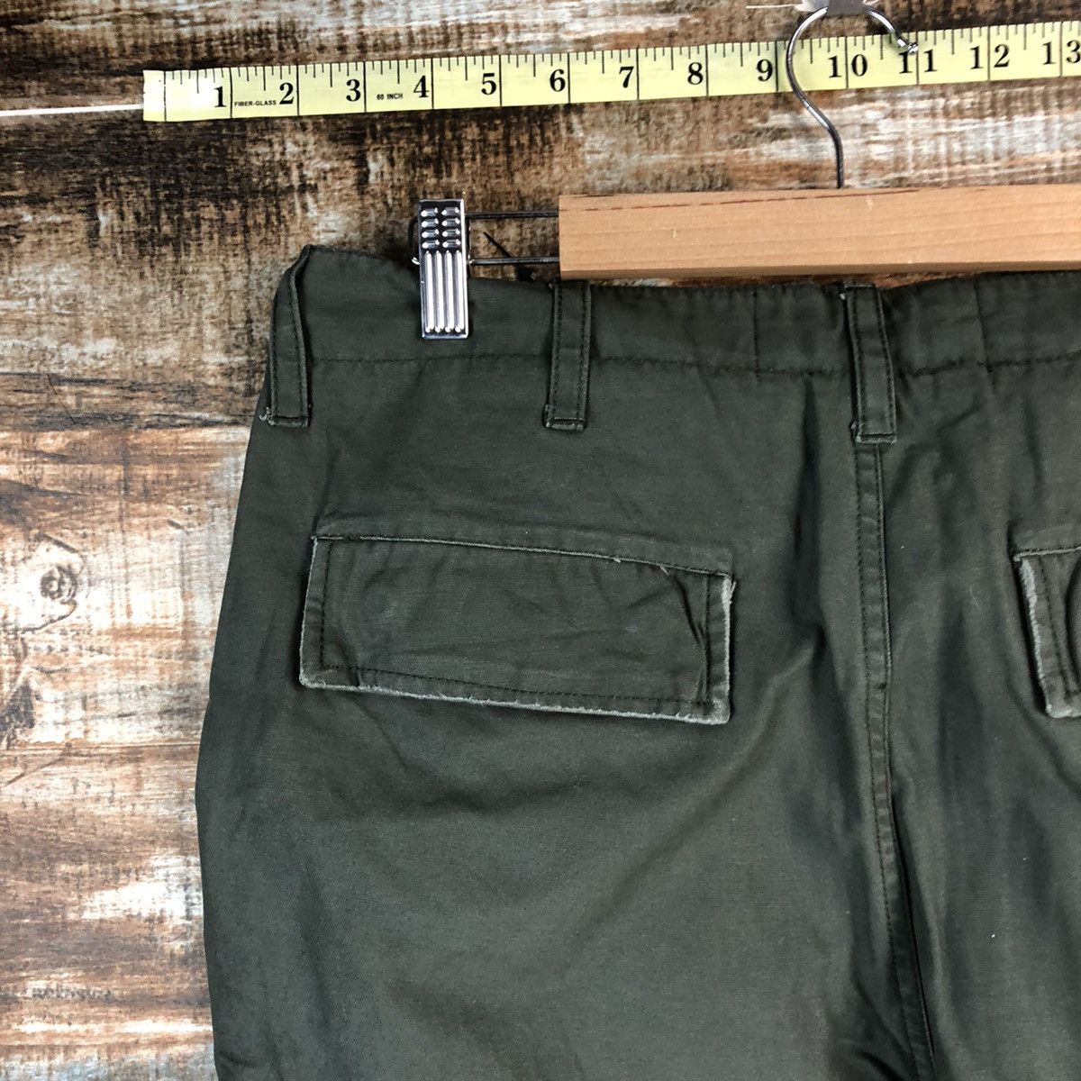 Japanese Brand Asna Dispec utility Green Cargo Multipocket Pants #A2435 Size US 33 - 18 Thumbnail