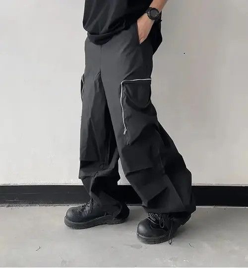 Japanese Brand Baggy Cargo Pants Straight Casual Harajuku Y2K Style Pockets Size US 34 / EU 50 - 5 Thumbnail