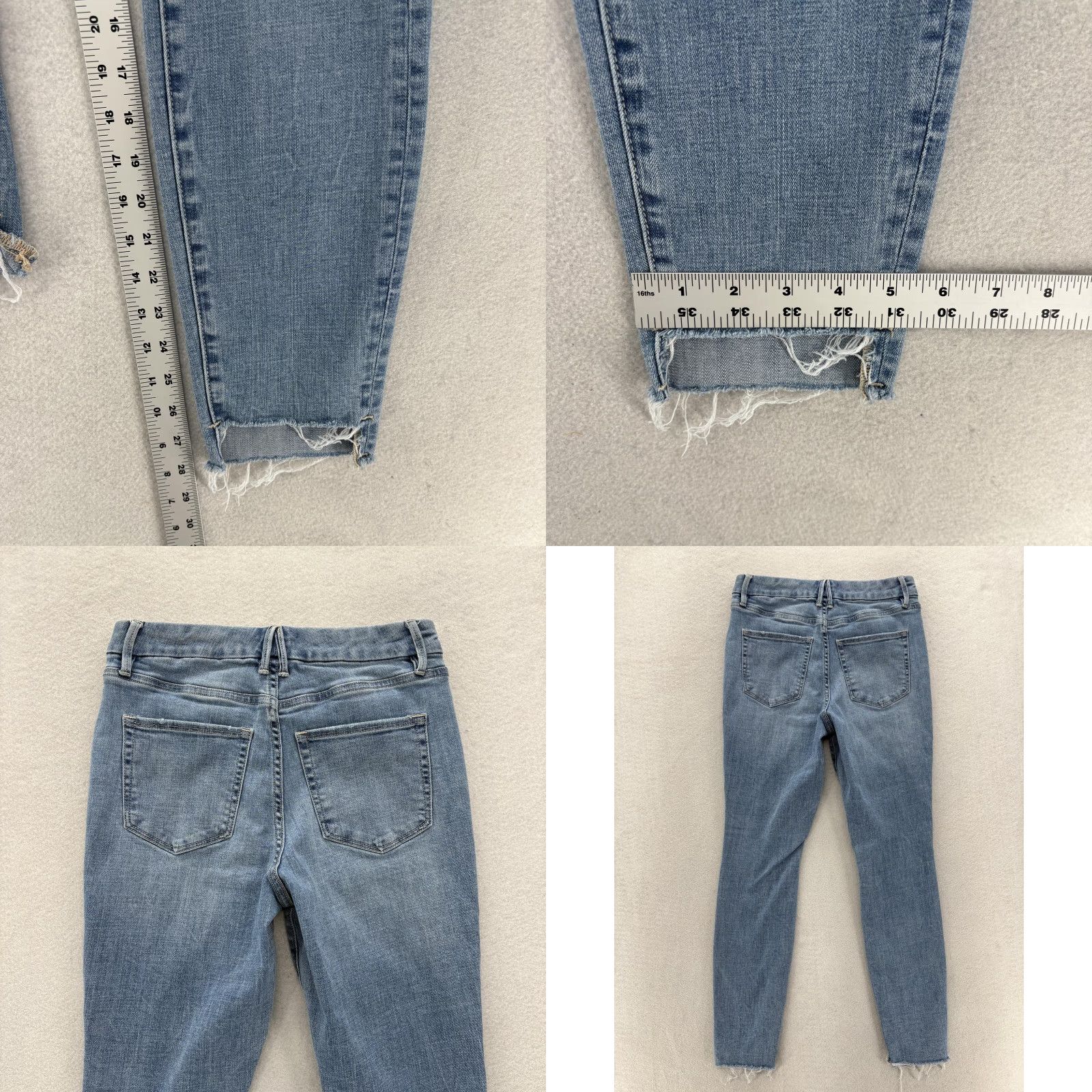 Good American Good American Jeans Womens 8 Skinny Blue Medium Distressed Fringe Hem Rise Mid 8.5-10.5 Inseam 28 Pockets Cotton Blend Denim Zip 5-Pocket Womens Size 30" / US 8 / IT 44 - 8 Thumbnail