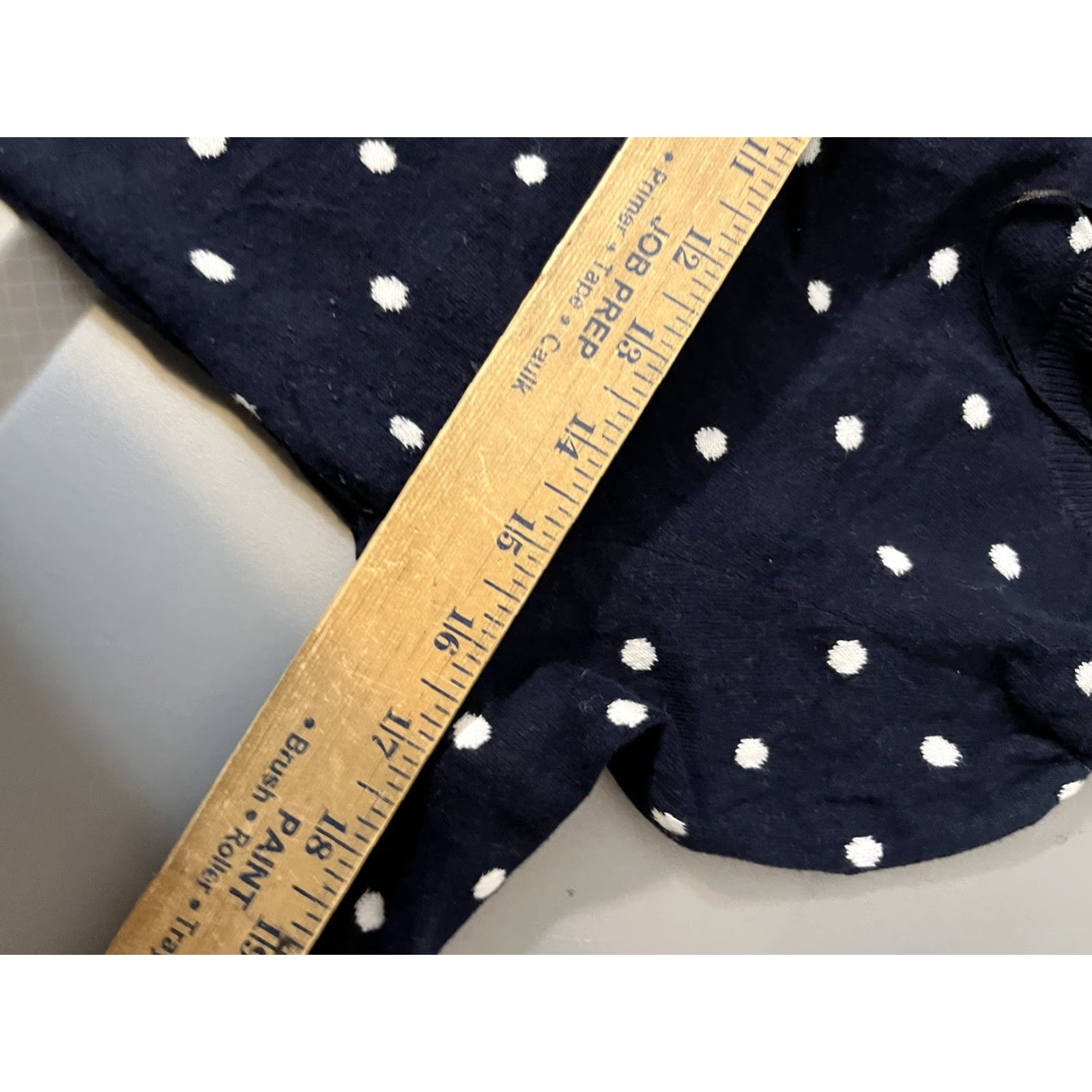 H&M H&M MAMA Polka-Dot Long Sleeve Crew Neck Navy Pullover Maternity Top Size S Blue Cotton Blend Women's Blouse Casual Stretch Waist 90s? Size S / US 4 / IT 40 - 5 Thumbnail