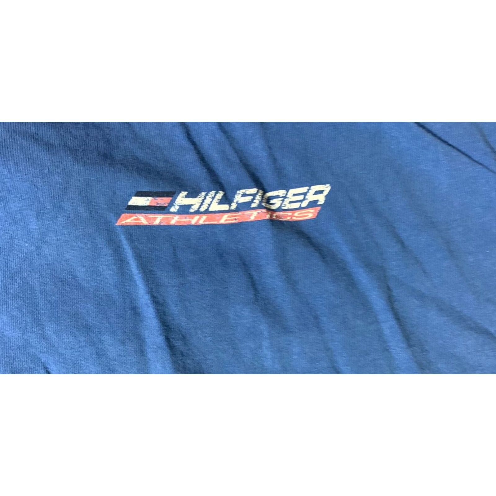 Tommy Hilfiger VINTAGE Tommy Hilfiger Athletics 90s Blue XL Mens T Shirt Made USA Size US XL / EU 56 / 4 - 4 Thumbnail