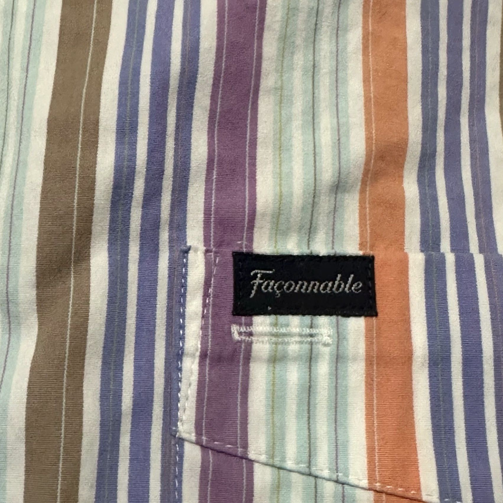 Faconnable Façonnable Button-Up Shirt Mens Large Colorful Striped Classique Shirt Size US L / EU 52-54 / 3 - 4 Thumbnail
