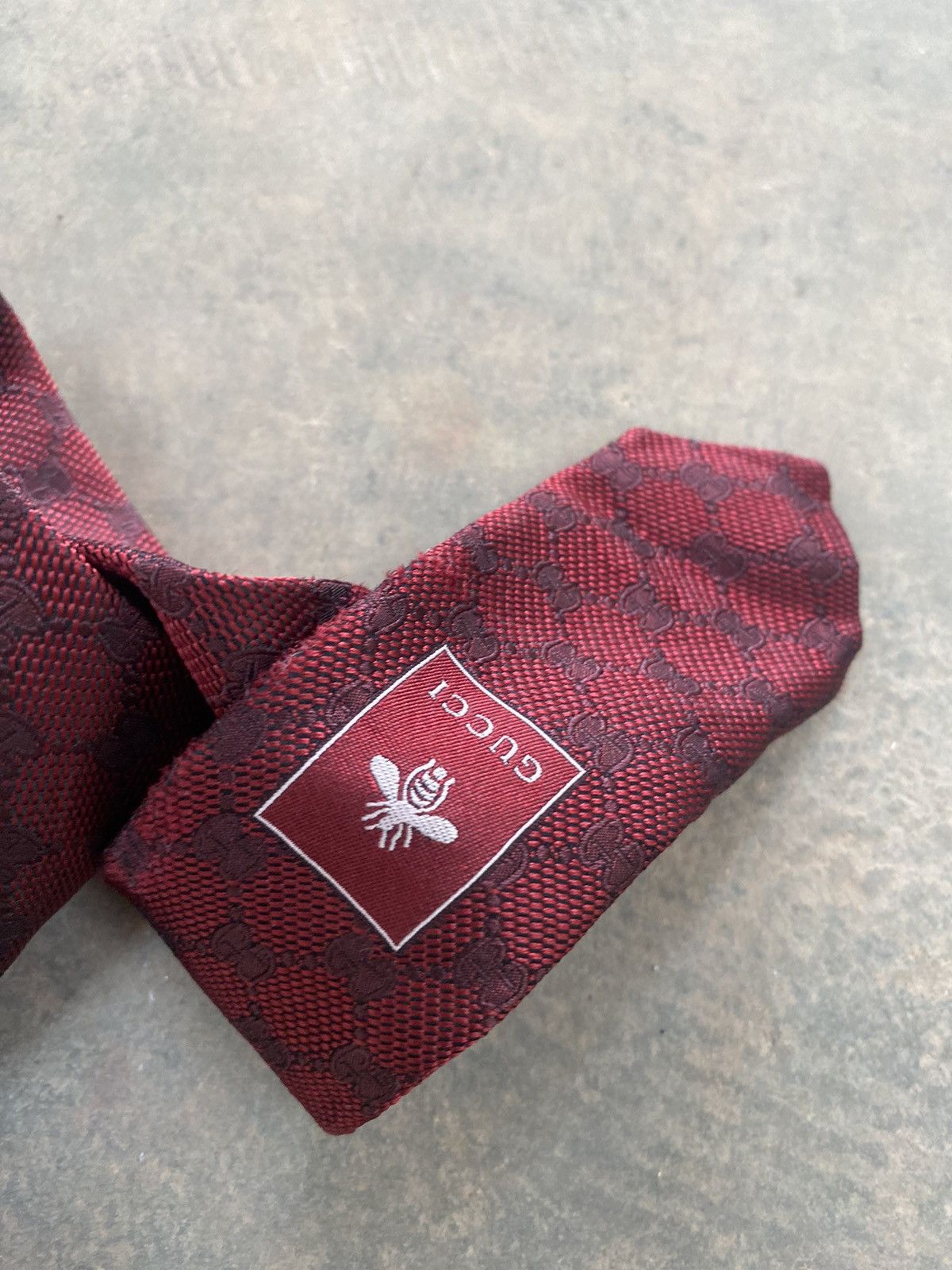 Designer × Gucci GUCCI MONOGRAM NECKTIE MAROON RARE Size ONE SIZE - 4 Thumbnail