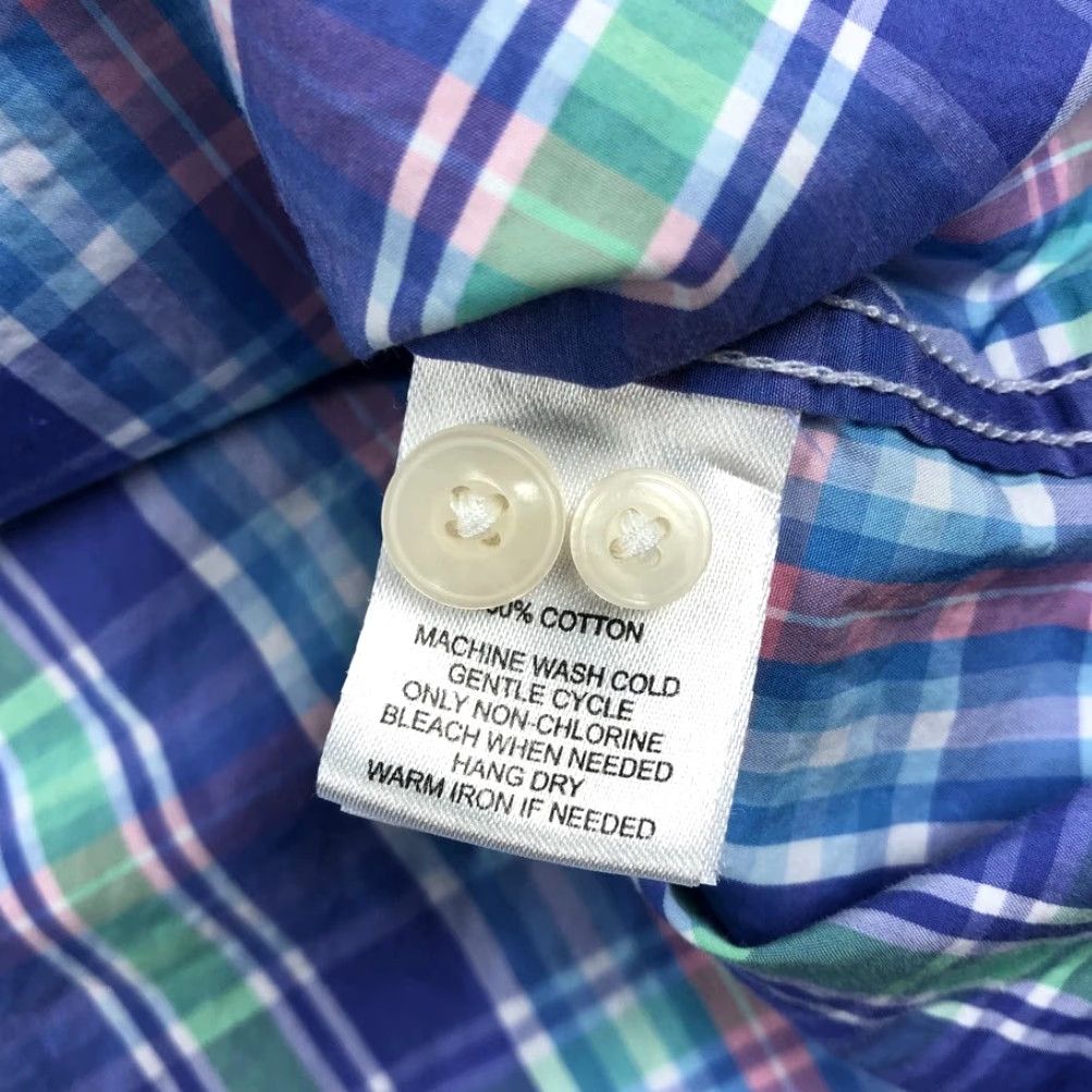 UNTUCKit UNTUCKIT Men's L Blue Green Pink Plaid Button-Down Casual Shirt Long Sleeve Size US L / EU 52-54 / 3 - 7 Thumbnail