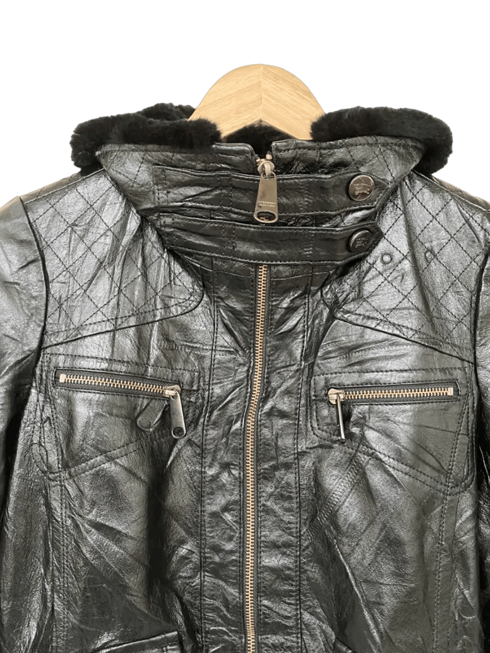 Burberry Burberry Fur Leather Jacket Blue Label Size XS / US 0-2 / IT 36-38 - 6 Thumbnail