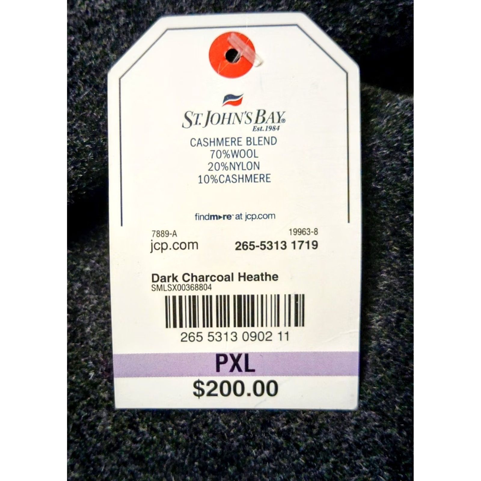 Vintage St. John's Bay Women’s Pea Coat Charcoal Gray Wool Cashmere Petite XL NWT Size XL / US 12-14 / IT 48-50 - 6 Thumbnail