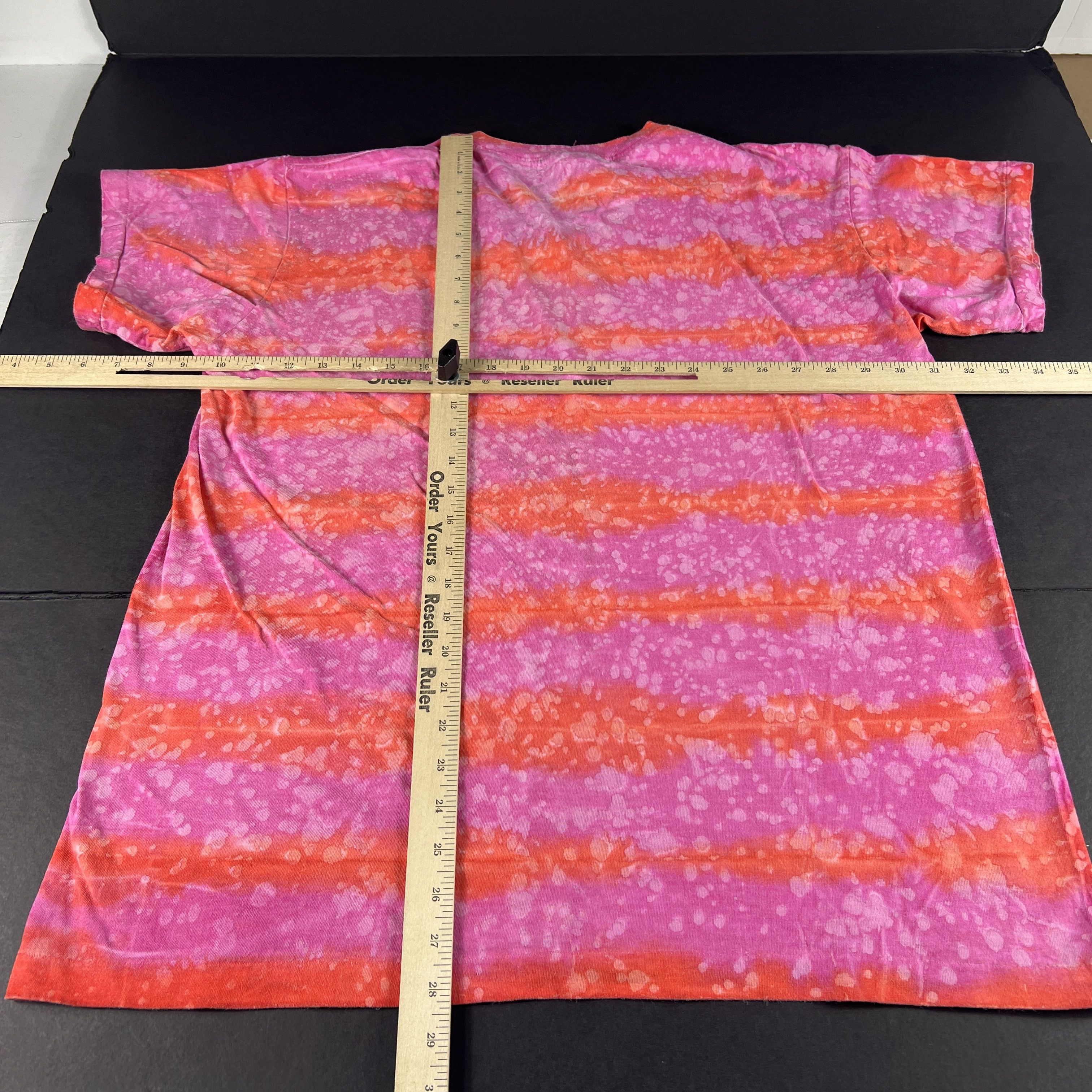 Vintage VTG 90s Too Extreme Pink Orange Faded Striped Single Stitch Size US L / EU 52-54 / 3 - 9 Thumbnail