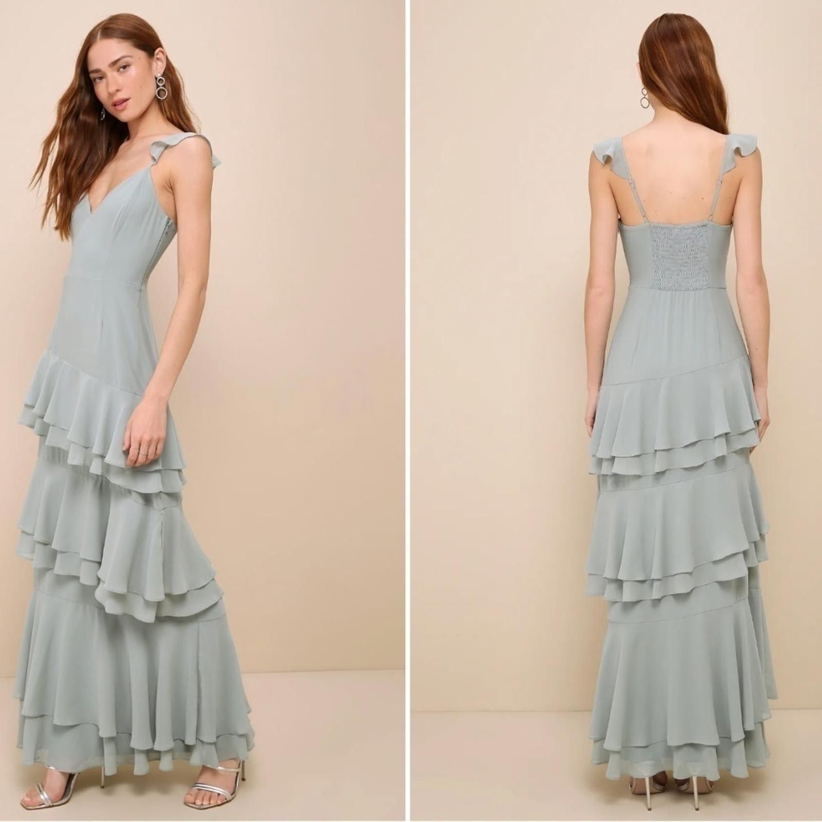Lulus LULUS Prom Wedding Bridesmaid Romantic Flowy Chiffon Maxi Size M / US 6-8 / IT 42-44 - 3 Thumbnail