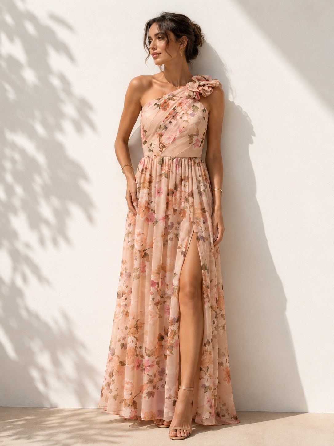Adrianna Papell 🎉LAST PIECE🎉ADRIANNA PAPELL One Shoulder Floral Gown Size XL / US 12-14 / IT 48-50 - 1 Thumbnail
