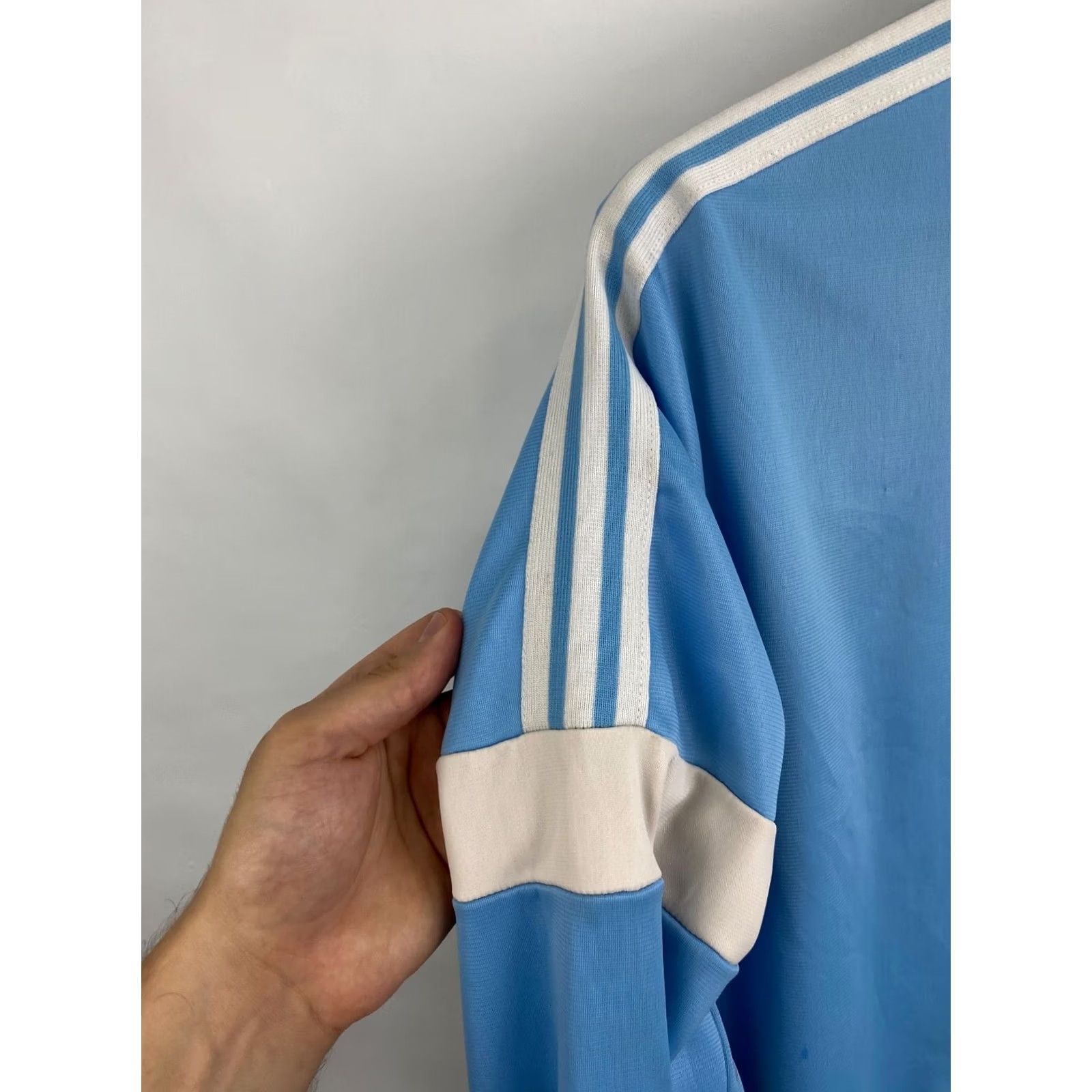 Adidas VINTAGE Adidas Retro Zip Hoodie 80s Olympic Style Rare Y2K Hoodie Mens L Blue Size US L / EU 52-54 / 3 - 7 Thumbnail
