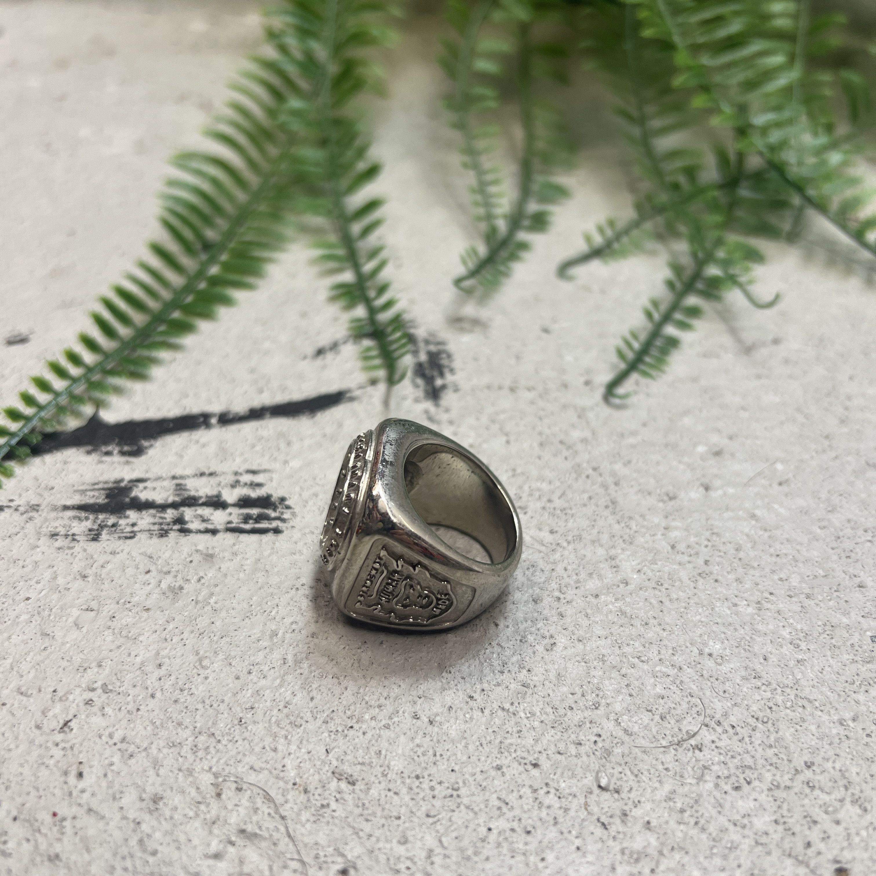 Human Made × Pharrell Human Made Pharrell Silver College Black Heart Ring Rare Size ONE SIZE - 3 Thumbnail