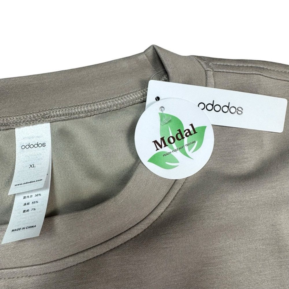 Other NWT New Ododos Modal Soft Long Sleeve Cropped Khaki Sweatsh Size XL / US 12-14 / IT 48-50 - 3 Thumbnail