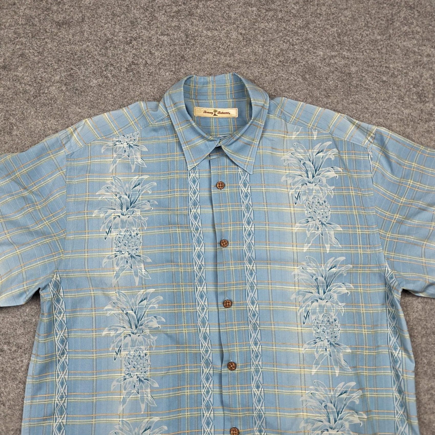 Tommy Bahama Tommy Bahama Shirt Mens M Blue Plaid Silk Short Sleeve Hawaiian Aloha Shirt Size US M / EU 48-50 / 2 - 2 Thumbnail