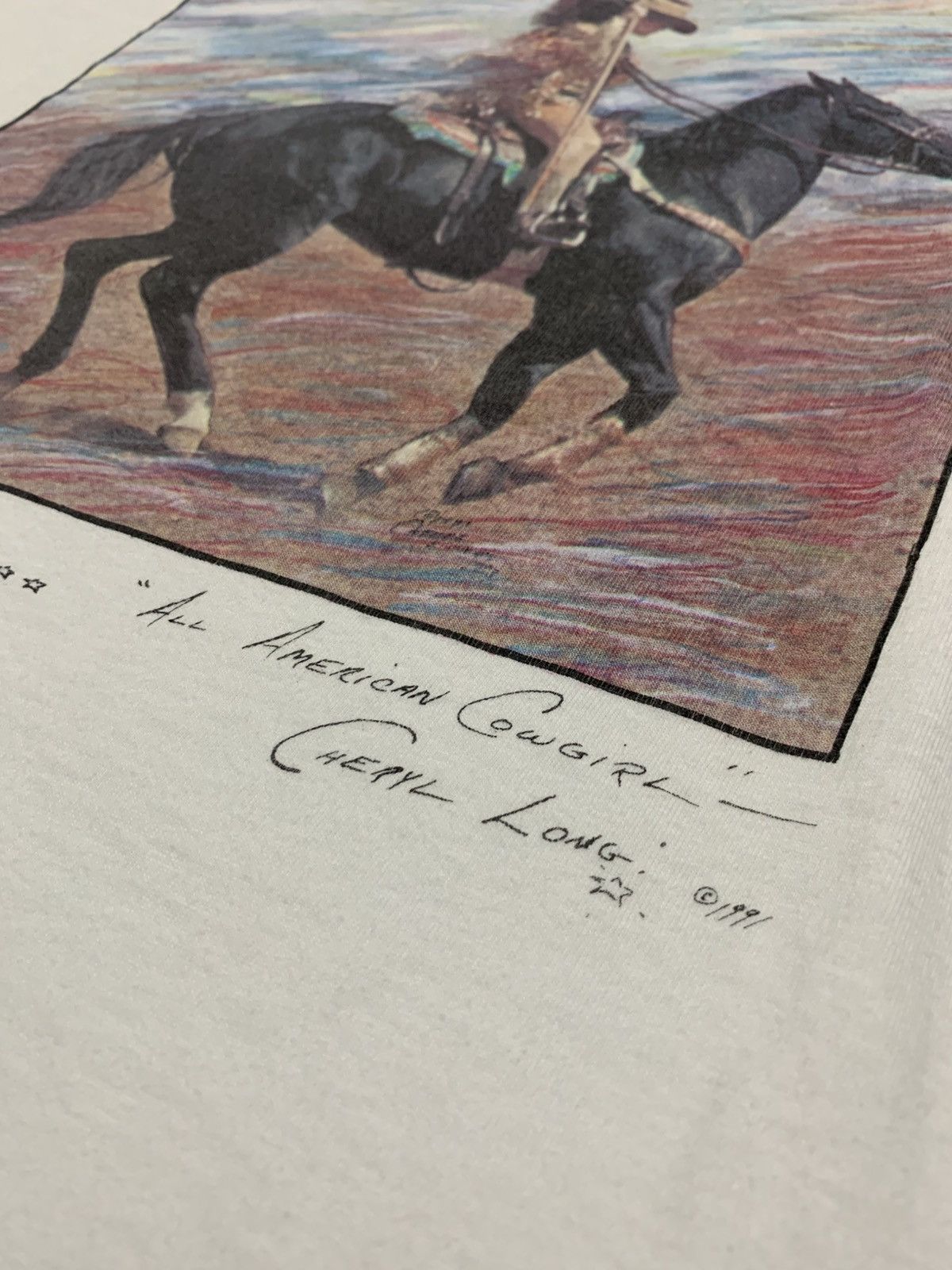Vintage Vtg Cowgirl Western Graphic Tee Americana Rodeo Cheryl Long Size US L / EU 52-54 / 3 - 3 Thumbnail