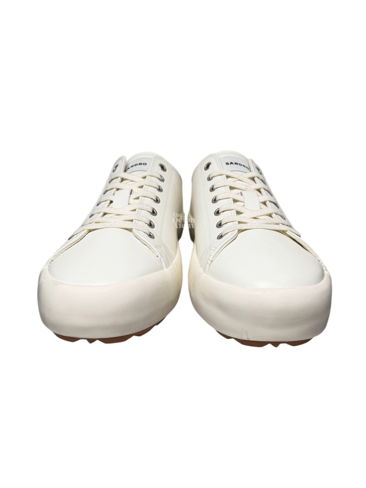 Sandro Sandro Low-Top Split Leather Trainers 'Off White' Size US 12 / EU 45 - 3 Thumbnail