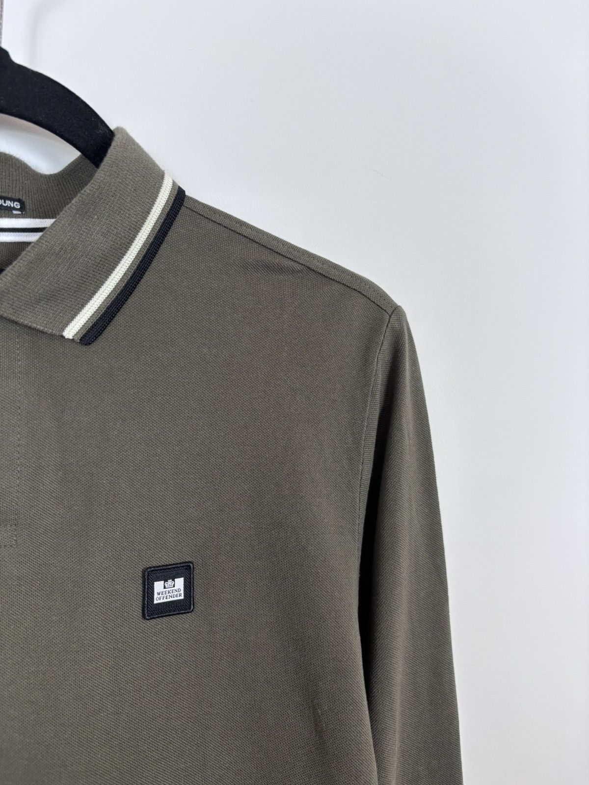 Weekend Offender Weekend Offender Men’s Khaki Long Sleeve Polo Shirt Size US S / EU 44-46 / 1 - 4 Thumbnail