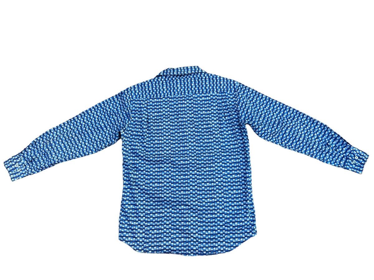 wjk JUNMEN Japan Blue Bamboo Striped Design Long Sleeve Shirt Size US M / EU 48-50 / 2 - 2 Thumbnail