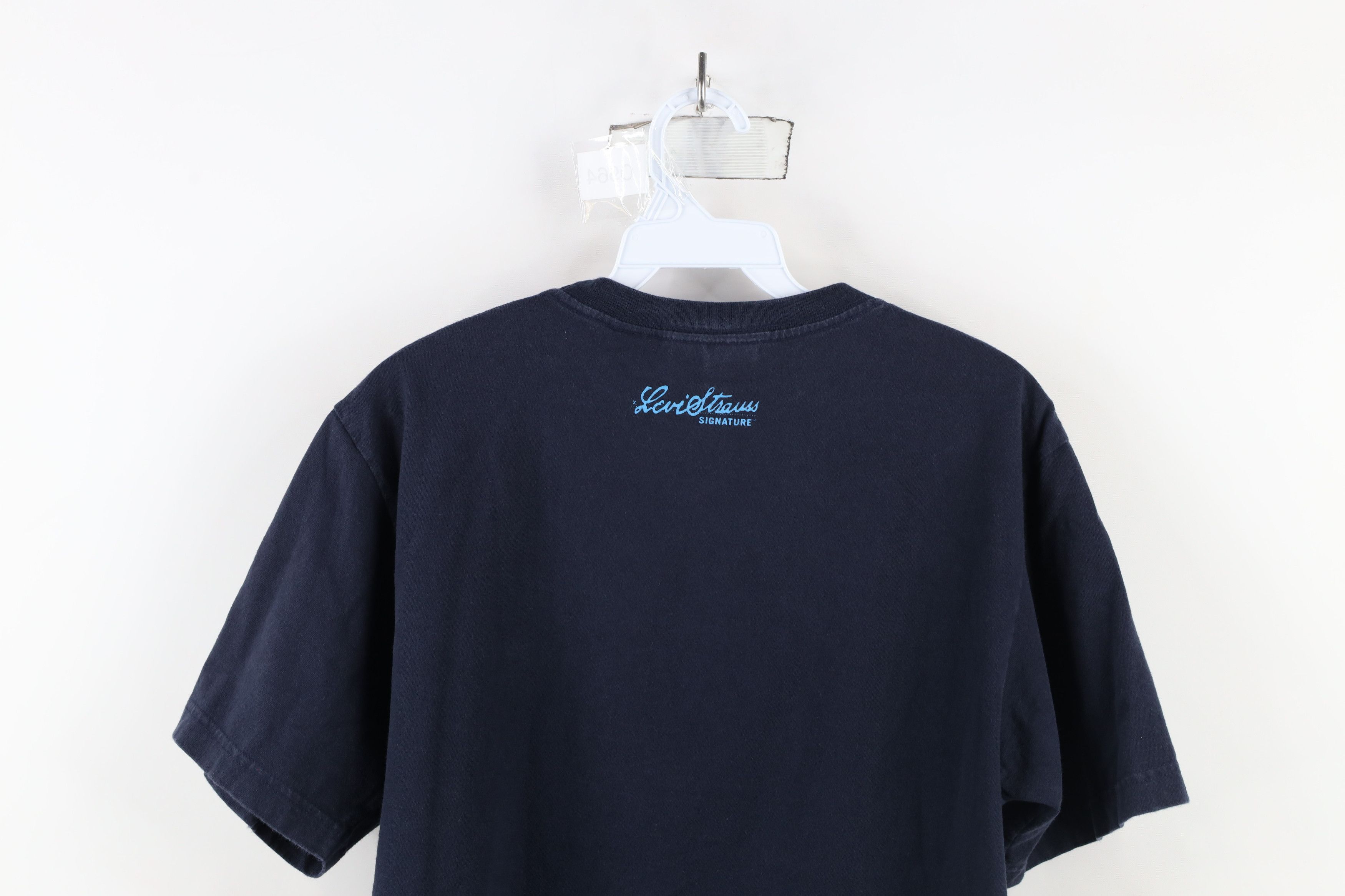 Levi's × Vintage Vintage Y2K 2003 Levis Spell Script T-Shirt Navy Blue Cotton Size US S / EU 44-46 / 1 - 9 Thumbnail