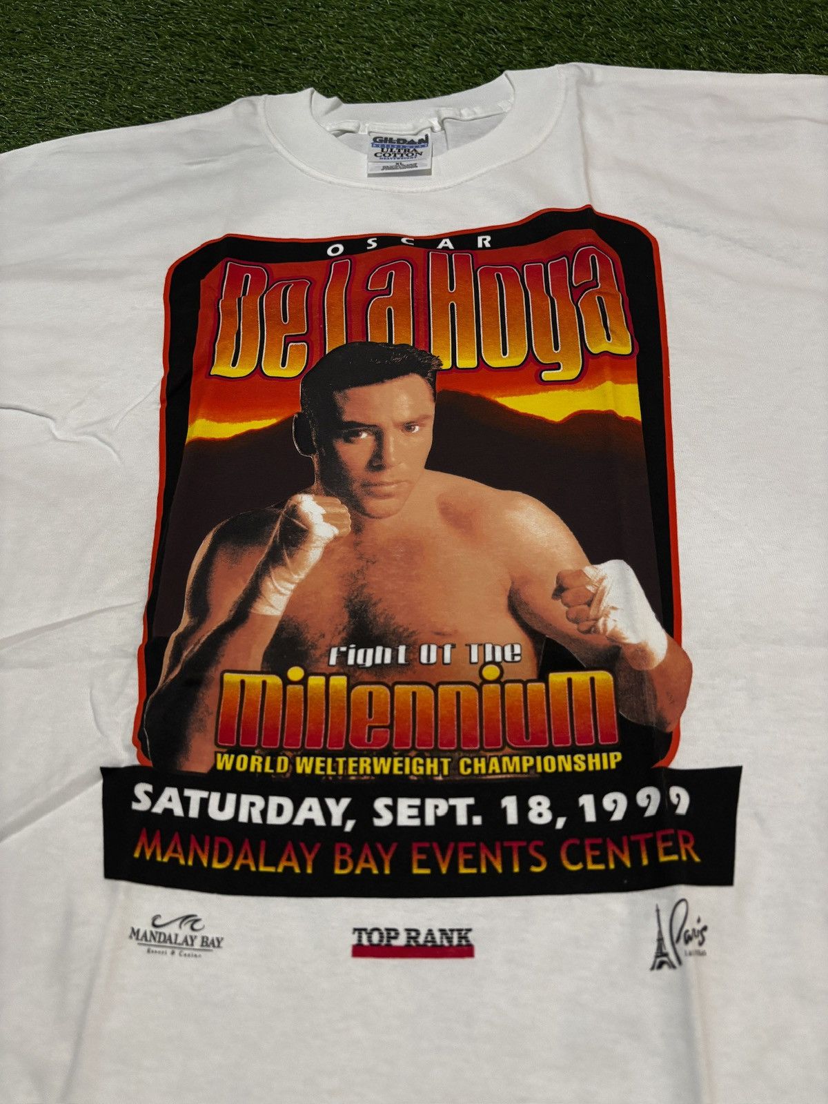 Vintage OSCAR DE LA HOYA FIGHT OF THE MILLENIUM tee 1999 XL Size US XL / EU 56 / 4 - 2 Thumbnail