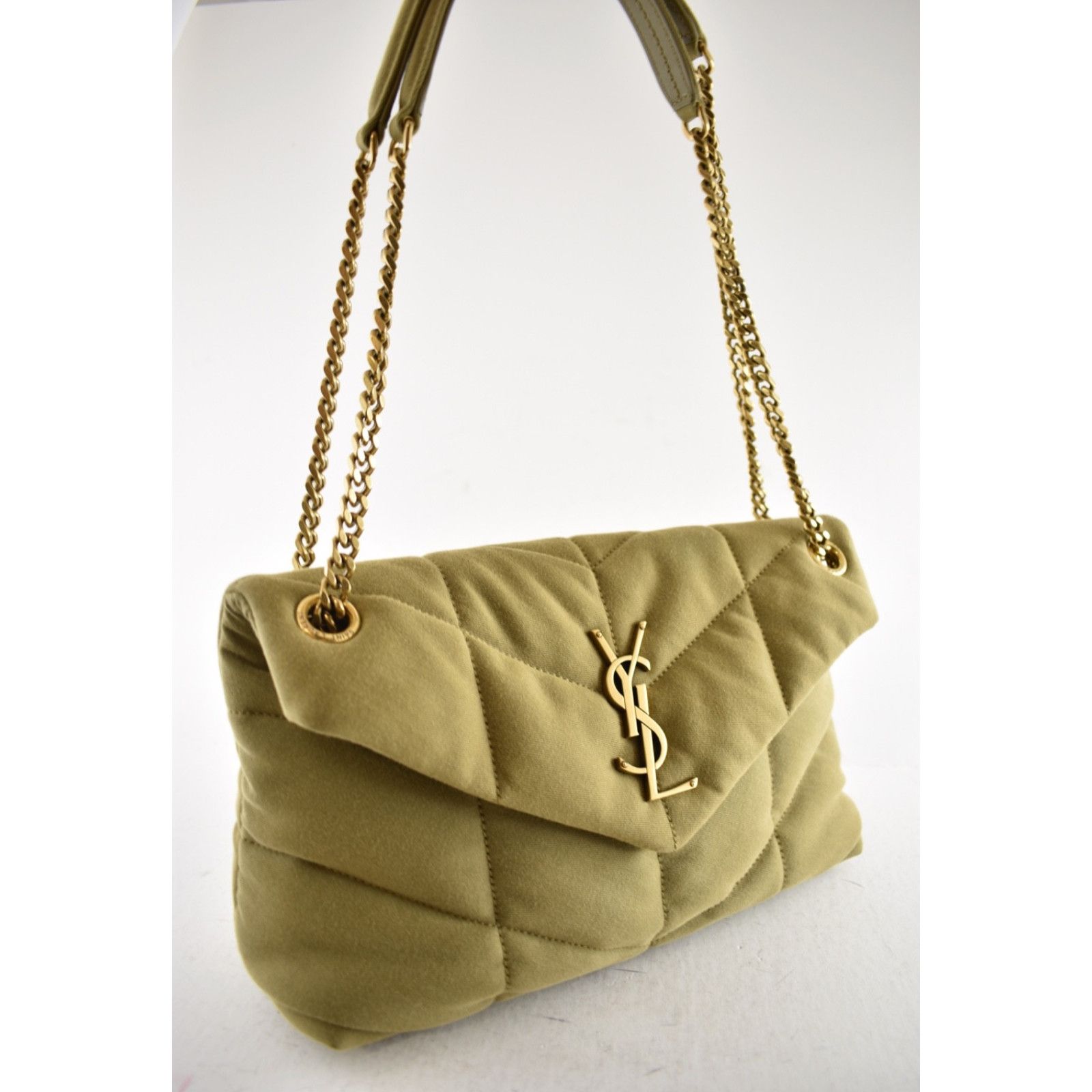 Yves Saint Laurent Saint Laurent Small Puffer Fir Green Gold YSL Crossbody Bag Size ONE SIZE - 8 Thumbnail