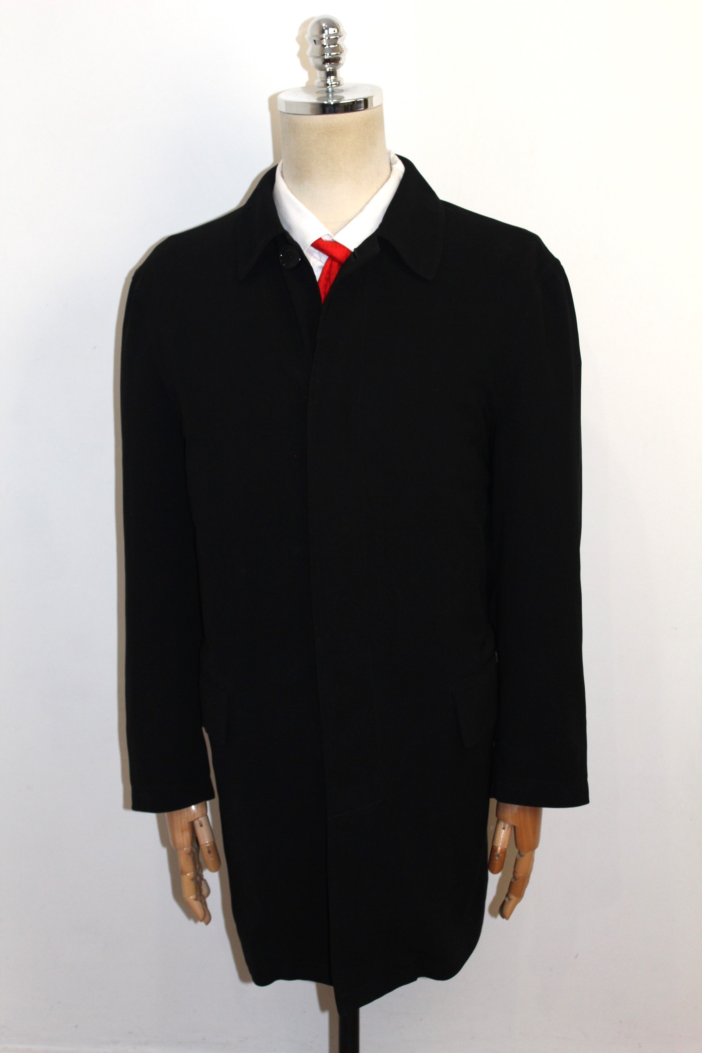 Mens Pal Zilery Sport Black Trench Coat Jacket Size 52