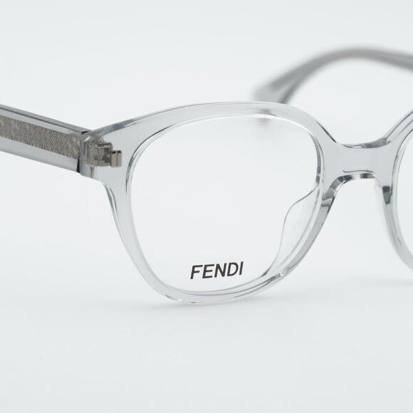 Fendi Fendi FE50029I 020 Eyeglasses Light Grey 51mm Round Frame Size ONE SIZE - 8 Thumbnail