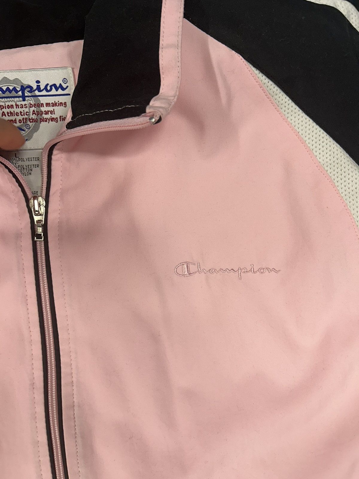 Champion × Vintage Crazy Vintage Y2K Essential Pink Champion Windbreaker Jacket Size US L / EU 52-54 / 3 - 2 Thumbnail