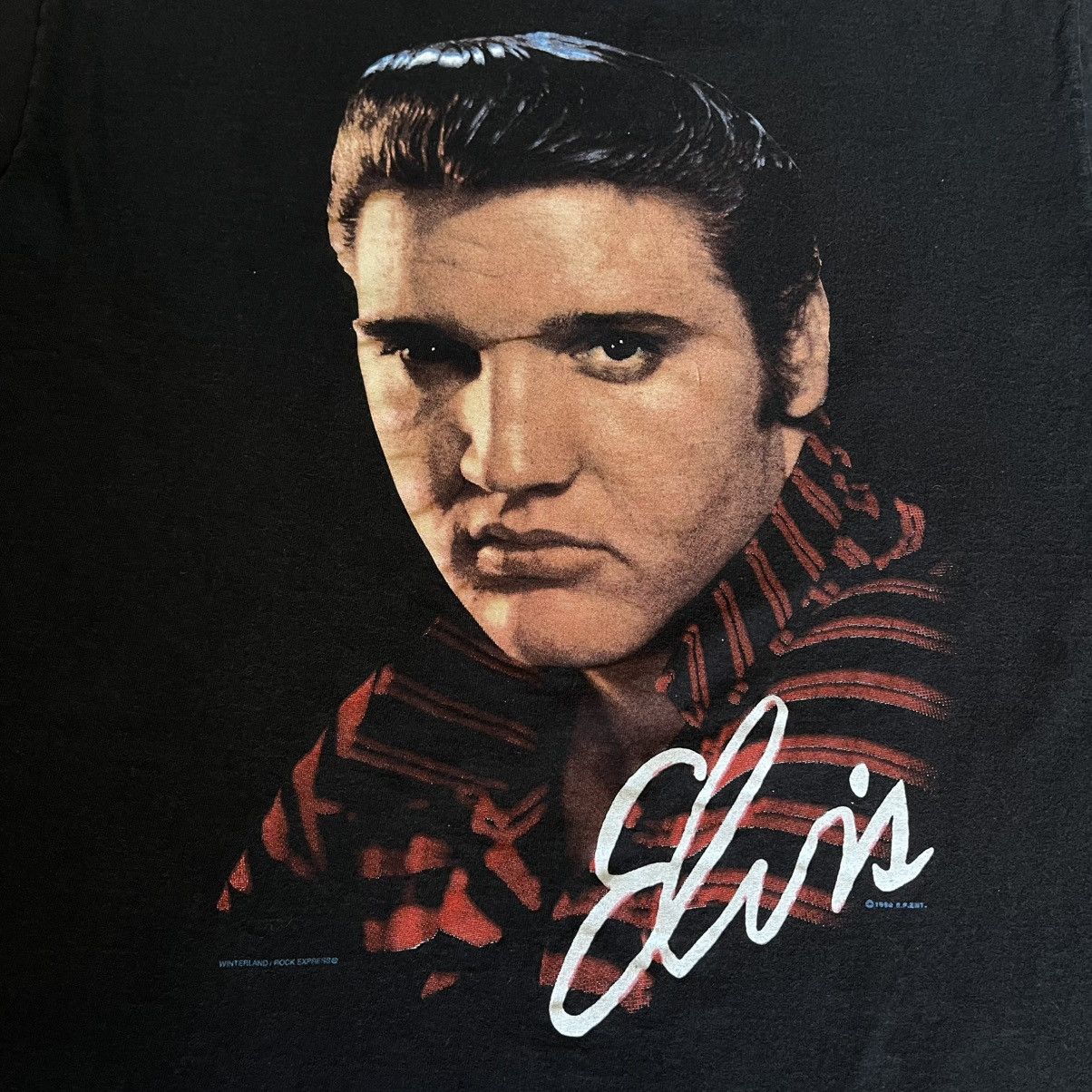 Band Tees × Vintage Vintage 1990s Elvis Presley Winterland Portrait Graphic Tee Size US L / EU 52-54 / 3 - 3 Thumbnail