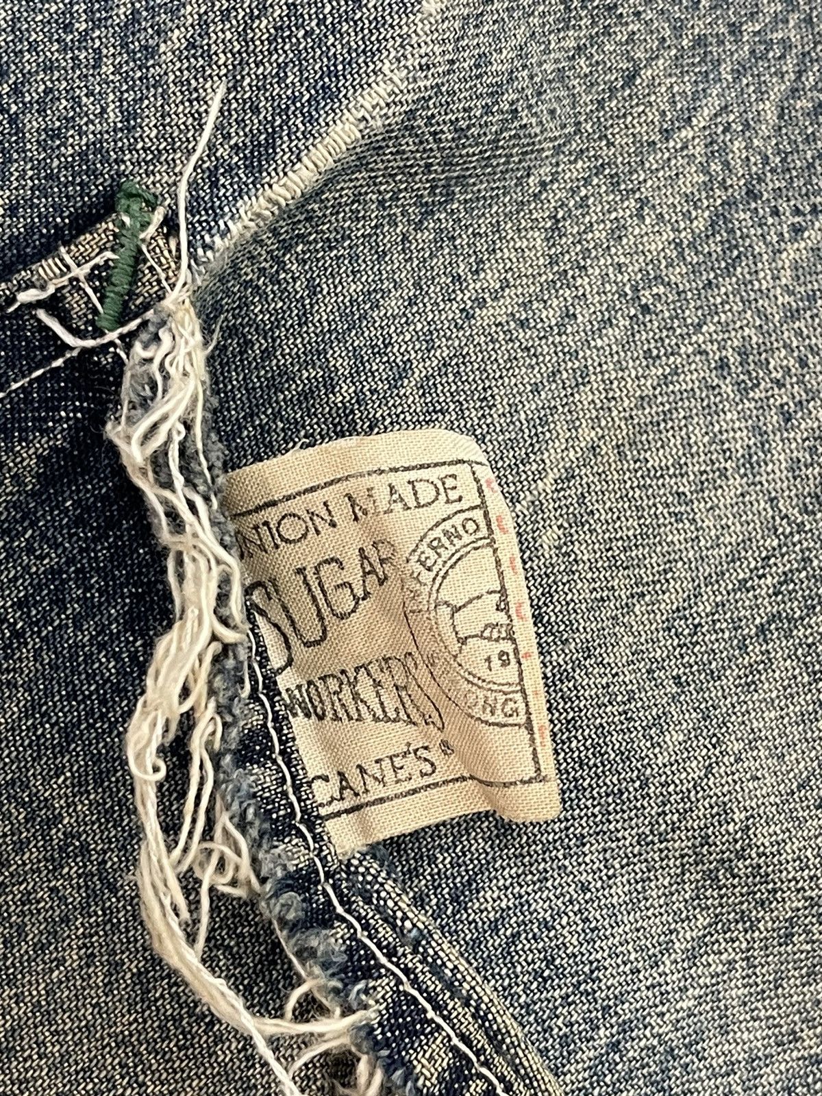 Sugar Cane Damaged Faded Sugar Canes Chore Jacket Distress Denim 5🟩8 Size US L / EU 52-54 / 3 - 25 Thumbnail