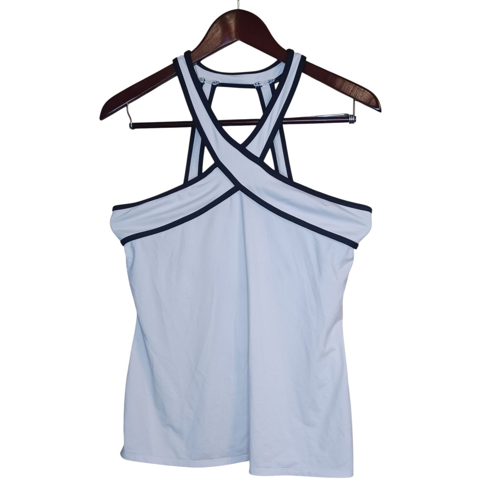 Fabletics Women's Large Fabletics White Crossover Athletic shirt Size L / US 10 / IT 46 - 1 Thumbnail