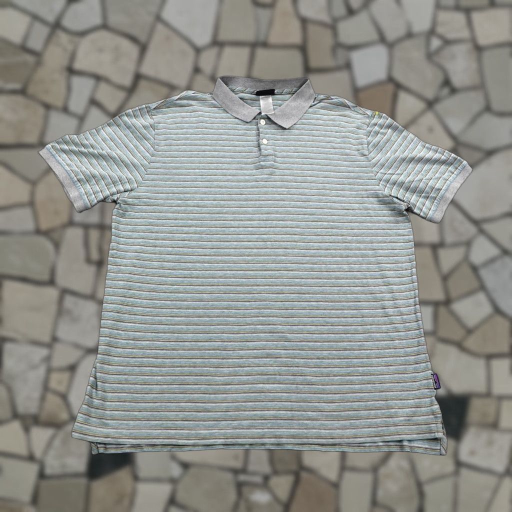Patagonia Patagonia Polo Shirt Mens L Blue Gray Stripes Casual Hiking Daily Organic Lightweight Breathable Cotton Polo Shirt Men Size US L / EU 52-54 / 3 - 1 Thumbnail