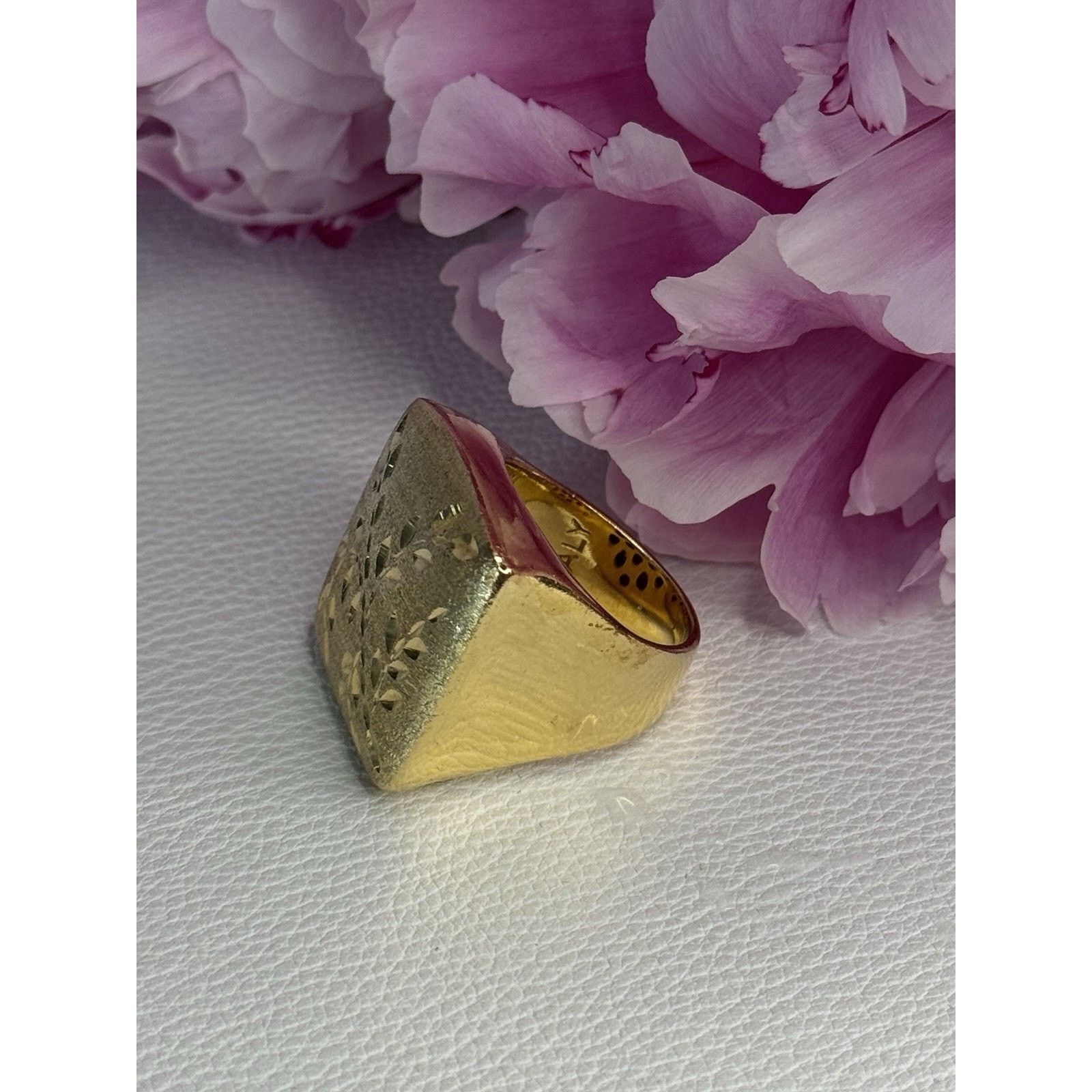 Jewelry 925 STERLING SILVER GOLD PLATED ITALY RING SIZE 8 Size ONE SIZE - 3 Thumbnail