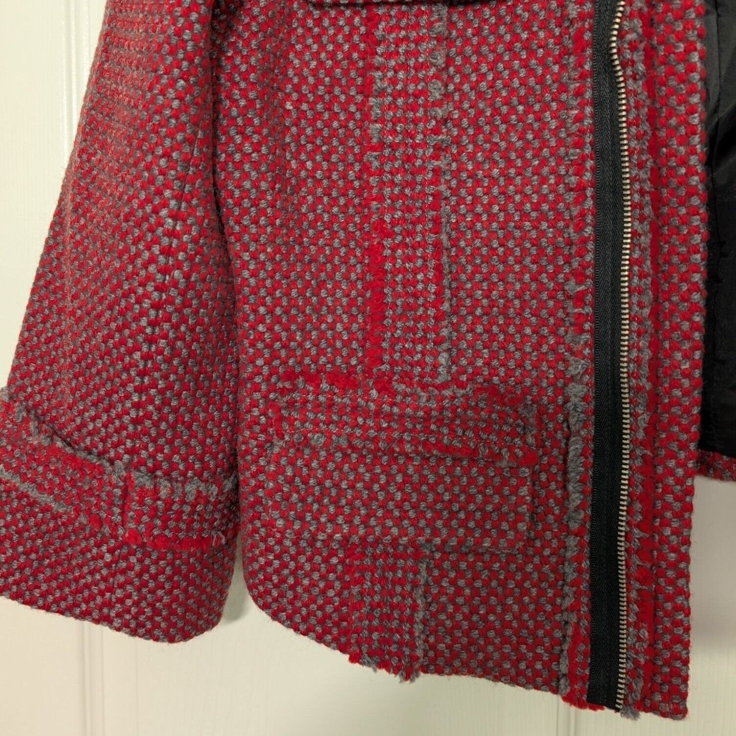 Designer NEW Hinge 1 Tweed Cropped Jacket Blazer Womens Size Large Size L / US 10 / IT 46 - 5 Thumbnail