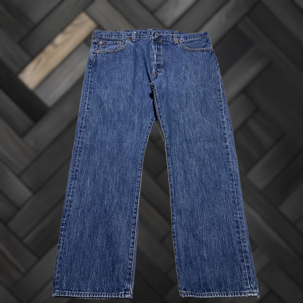 Levi's Levi's 501 Jeans Mens 40x30 Blue Denim Straight Leg Button Fly Classic Size US 40 / EU 56 - 1 Thumbnail