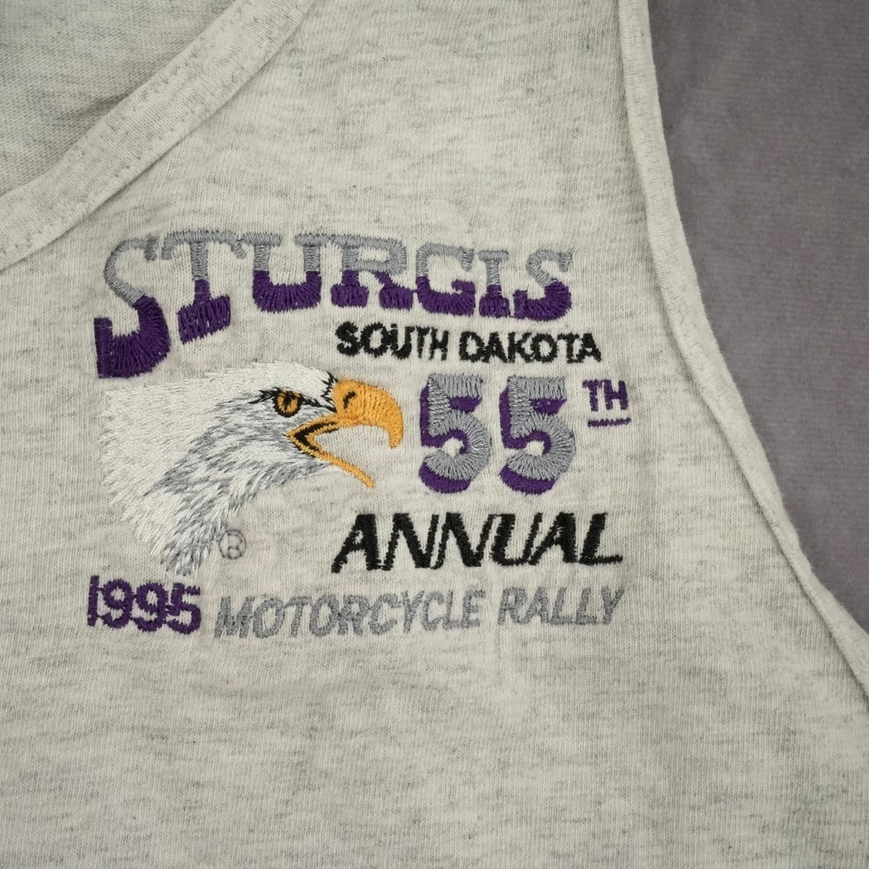 Hanes VINTAGE Hanes Tank Top Adult L White Sturgis 55th Annual 1995 USA Made Mens Size US L / EU 52-54 / 3 - 7 Thumbnail