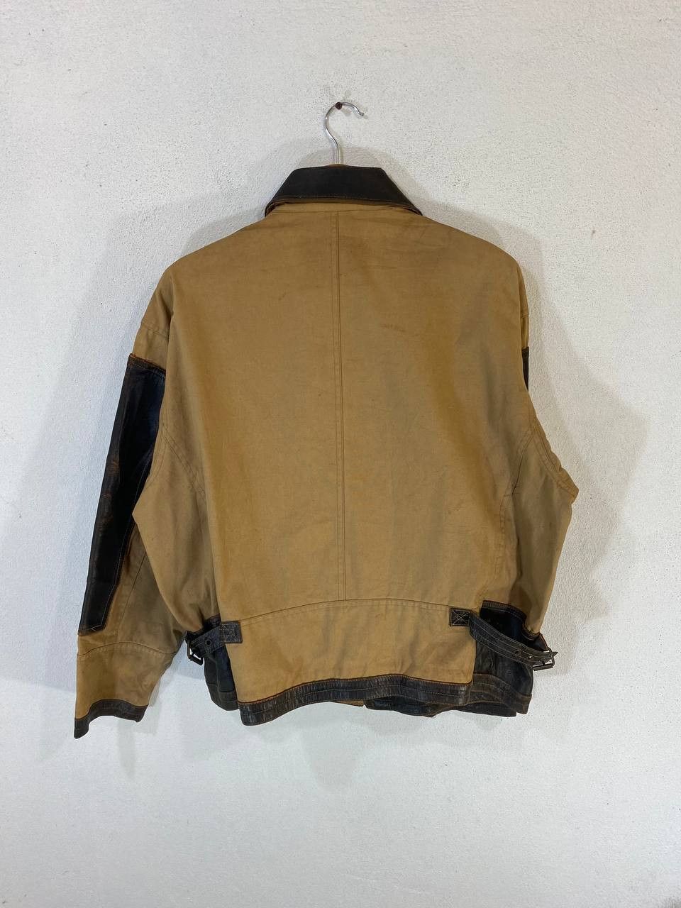 Japanese Brand vintage japanese brands partially leather jacket nice design Size US XL / EU 56 / 4 - 11 Thumbnail