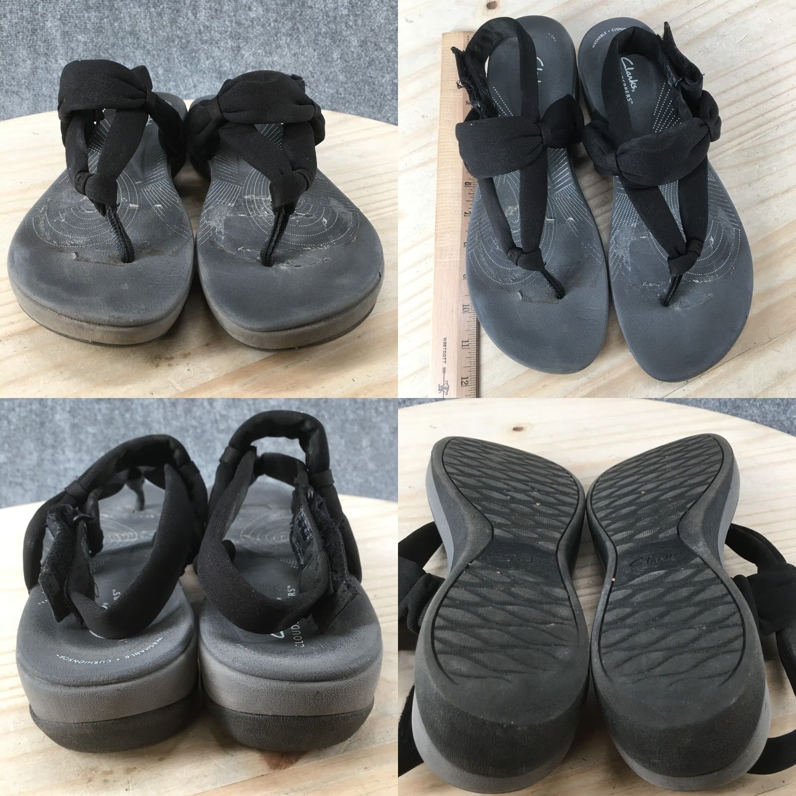 Clarks Clarks Cloudsteppers Sandals Womens 11M Jersey Arla Nicole Slingback Black Size L / US 10 / IT 46 - 8 Thumbnail