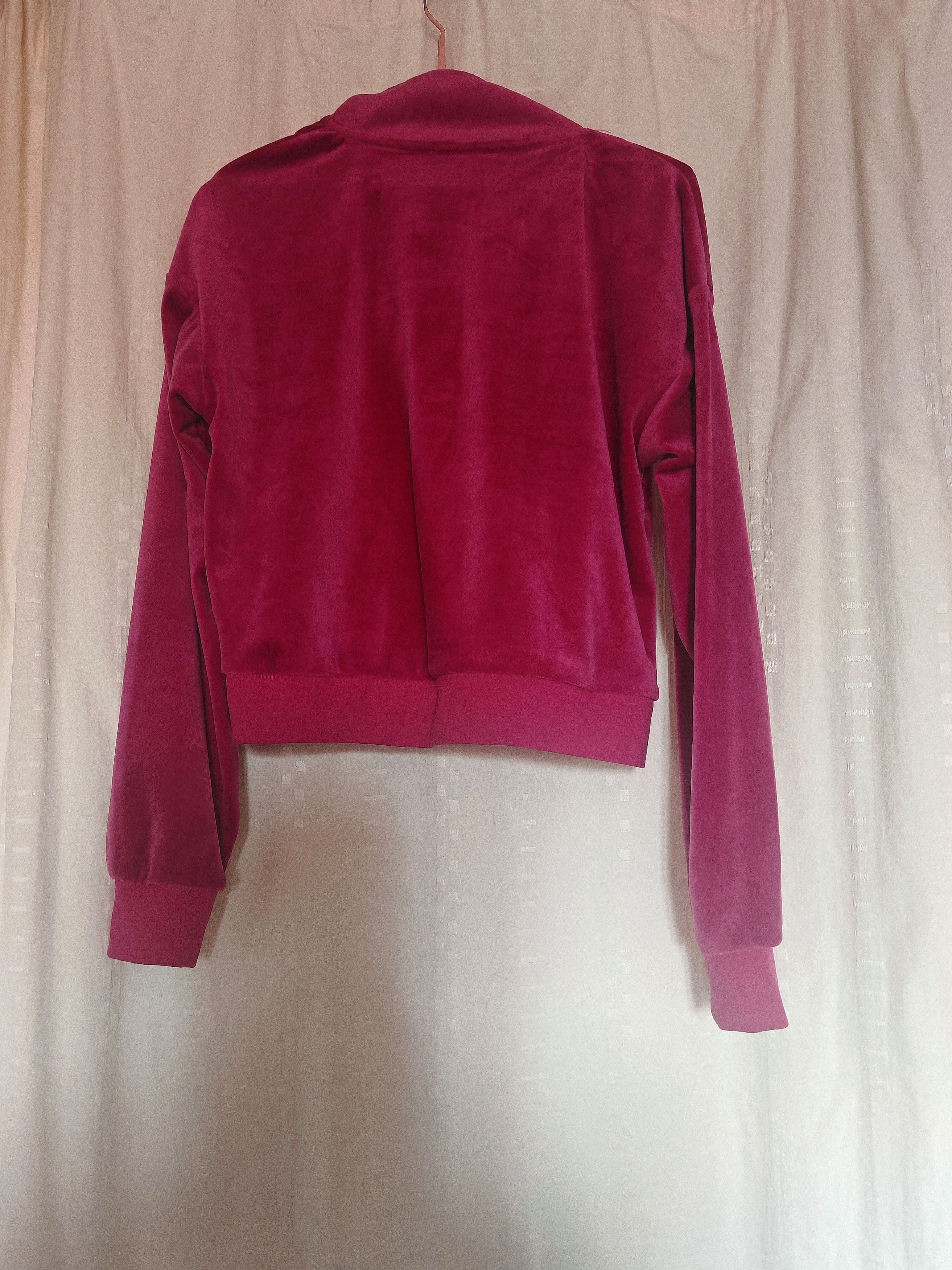 Juicy Couture Pink Juicy Couture Velour Cropped Zip Up Sweatshirt Size M / US 6-8 / IT 42-44 - 6 Thumbnail