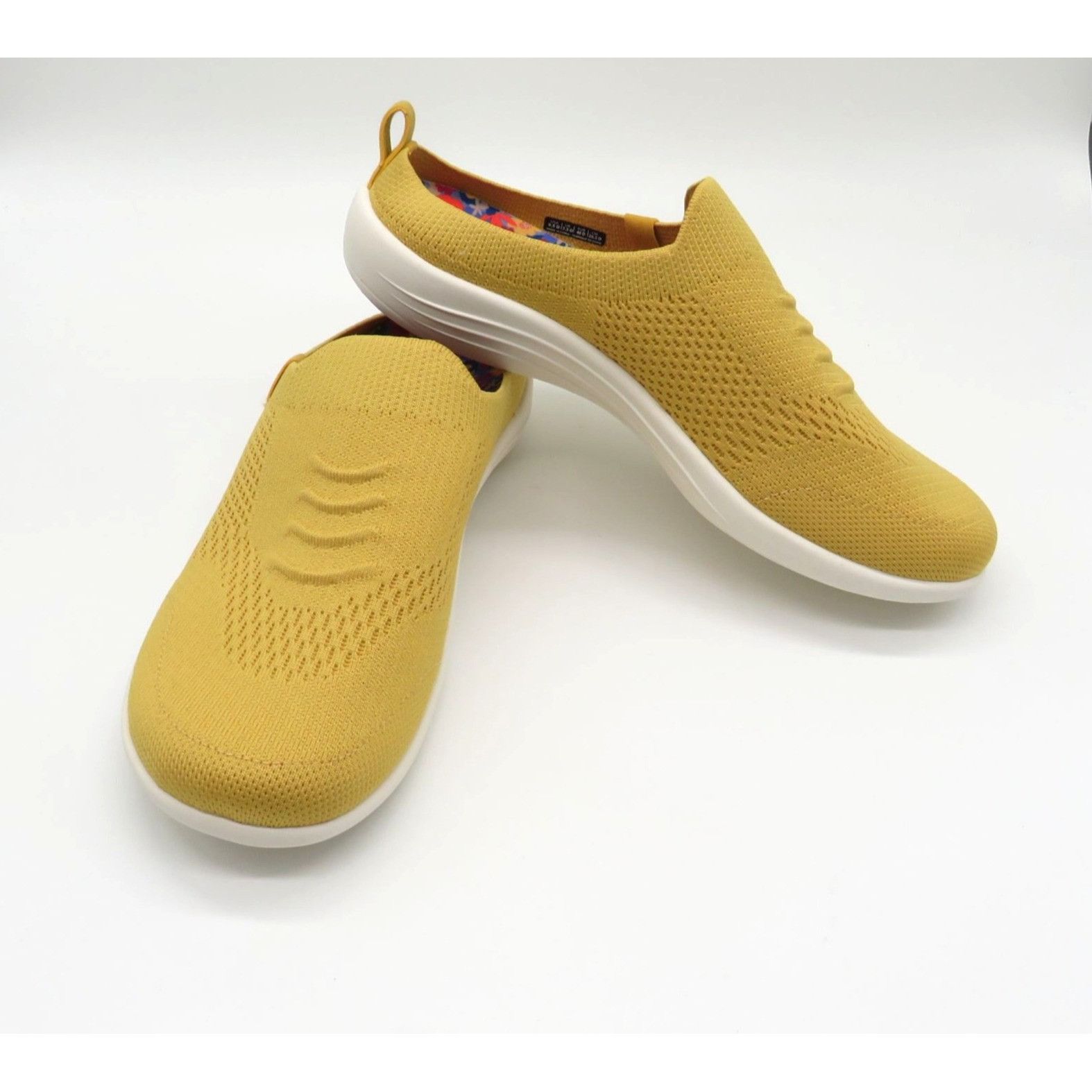 Other Revitalign Women's Yellow Slip-On Knit Sneakers Floral Insol Size US 9.5 / IT 39.5 - 6 Thumbnail