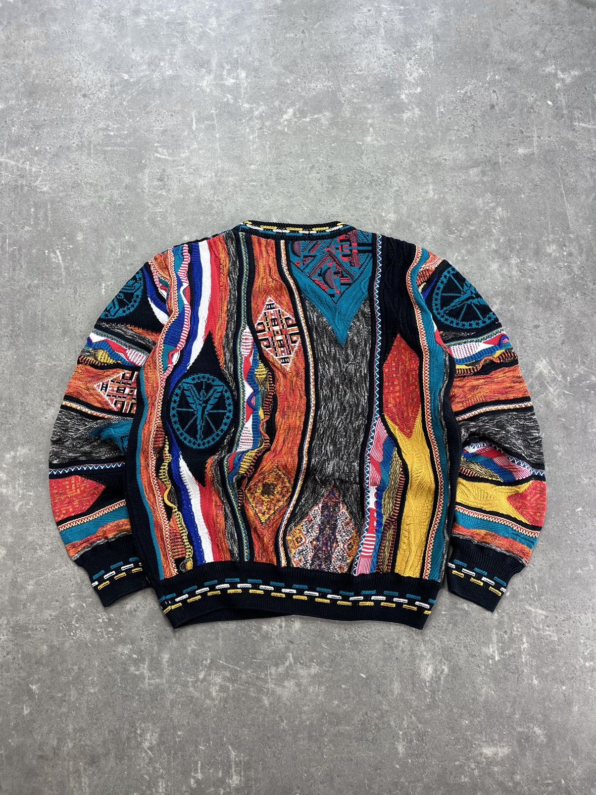 Carlo Colucci Carlo Colucci Jacquard Logo Coloured Cable Knit Sweater 3D L Size US L / EU 52-54 / 3 - 2 Thumbnail