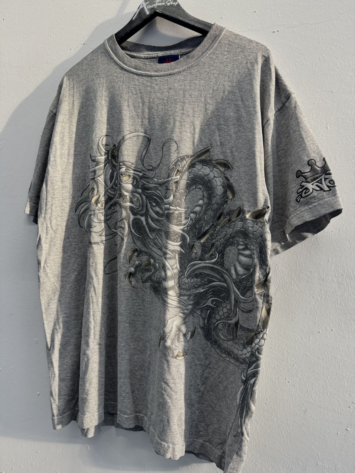 JNCO Vintage Y2K Jnco Tribal Dragon Wrap Around Cyber Baggy Tee Size US XL / EU 56 / 4 - 2 Thumbnail