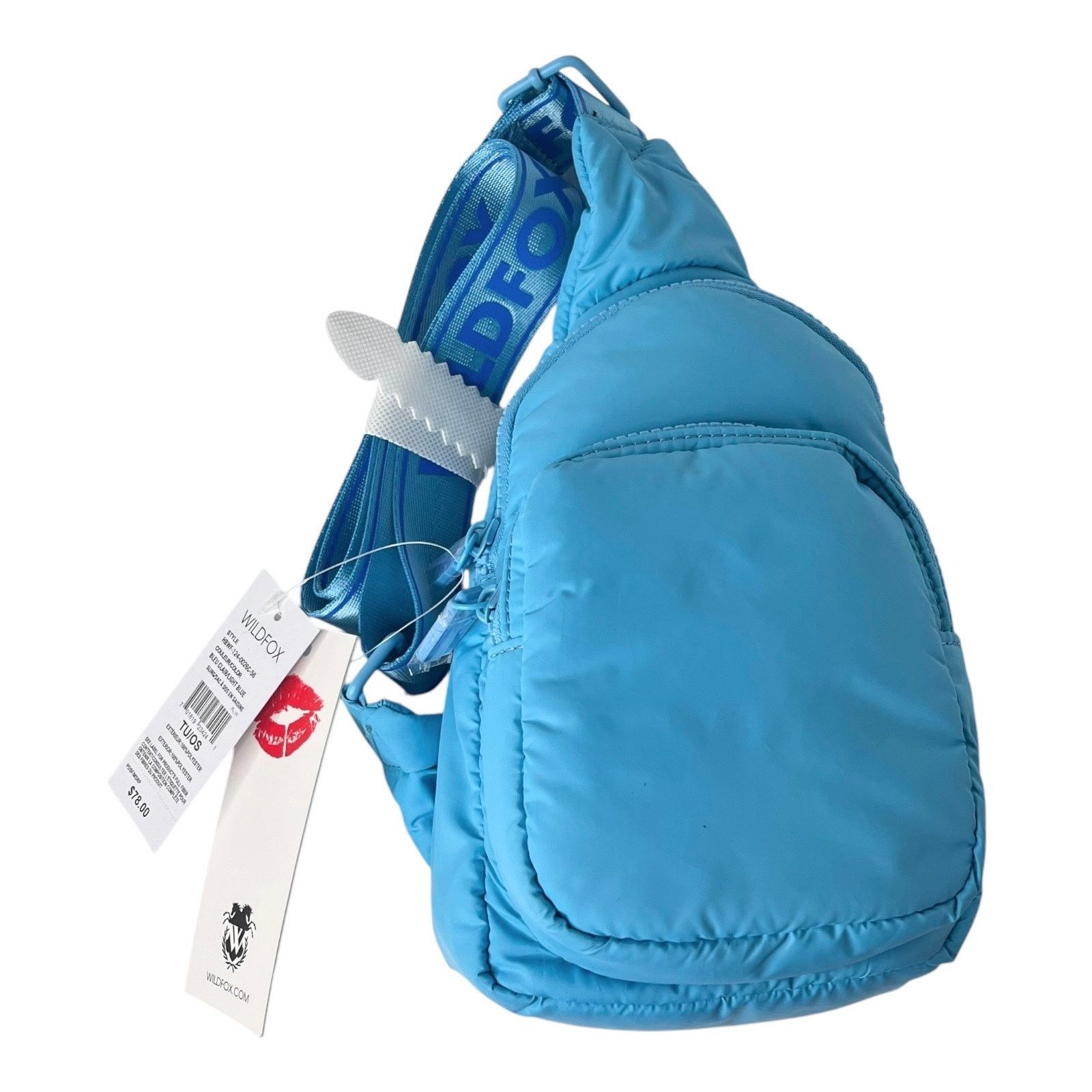 New Wildfox Parachute Crossbody Sling Belt Bag Handbag Purse in Blue, Women's