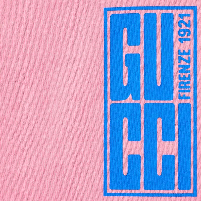 Gucci o1loc1c1225 784361 Printed Cotton Jersey T Shirt in Pink Size US L / EU 52-54 / 3 - 3 Thumbnail