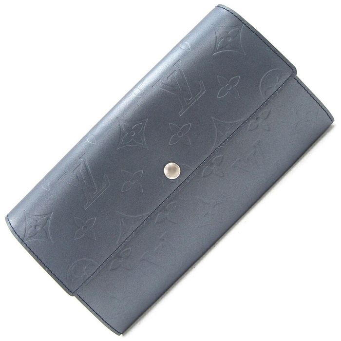 Louis Vuitton - Authenticated Wallet - Leather Blue Plain For Woman, Good condition