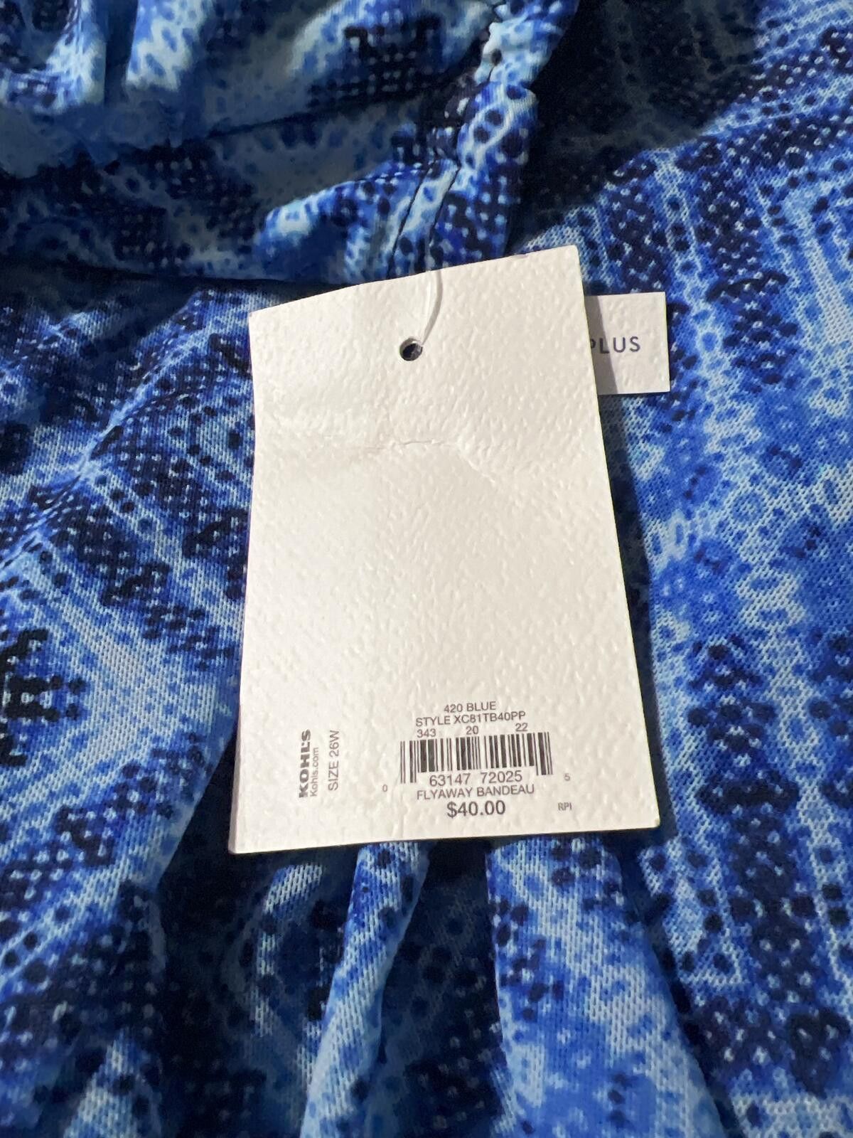 Croft & Barrow Croft & Barrow Blue Patterned Sleeveless Top Straps 26W Size ONE SIZE - 7 Thumbnail