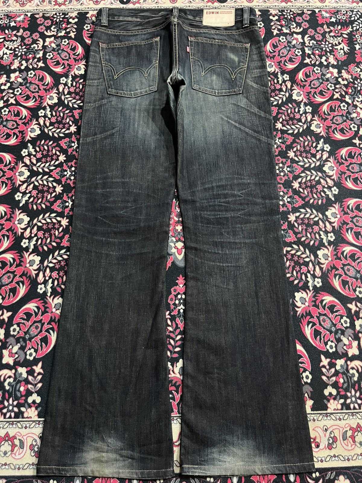 Edwin Vintage Edwin 512 Made in Japan Dark Washed Flare Jeans Size US 31 - 2 Thumbnail