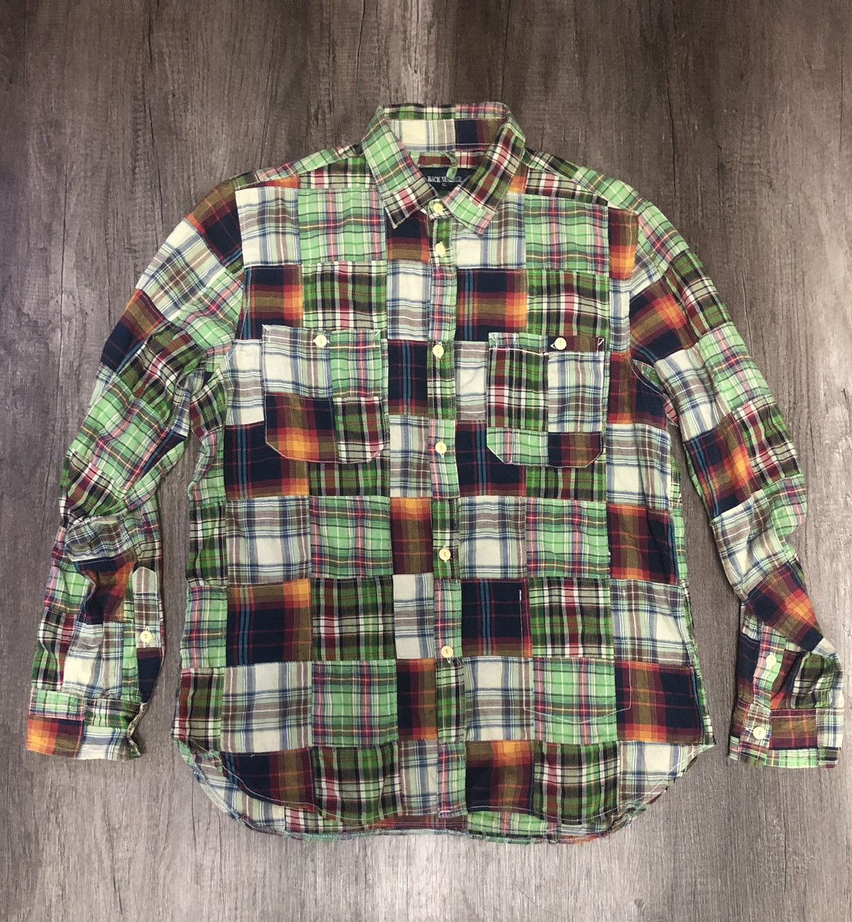 Flannel × Vintage VINTAGE BACK NUMBER PATCHWORK FLANNEL LONG SLEEVE SHIRT Size US XL / EU 56 / 4 - 8 Thumbnail