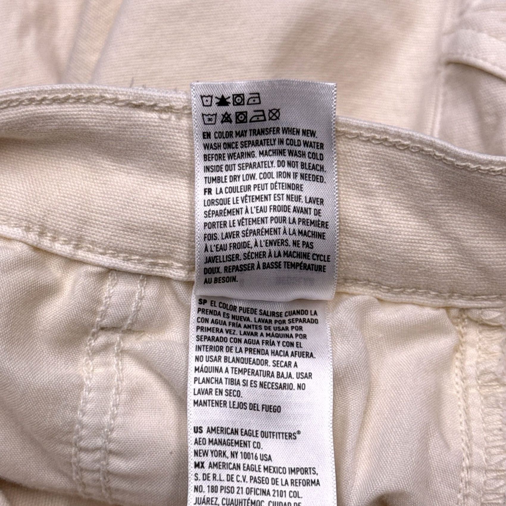 American Eagle Outfitters American Eagle High Rise Straight Pants Womens 0 Regular Beige Stretch Chino Logo City Casual Travel Size 25" / US 0 / IT 36 - 7 Thumbnail