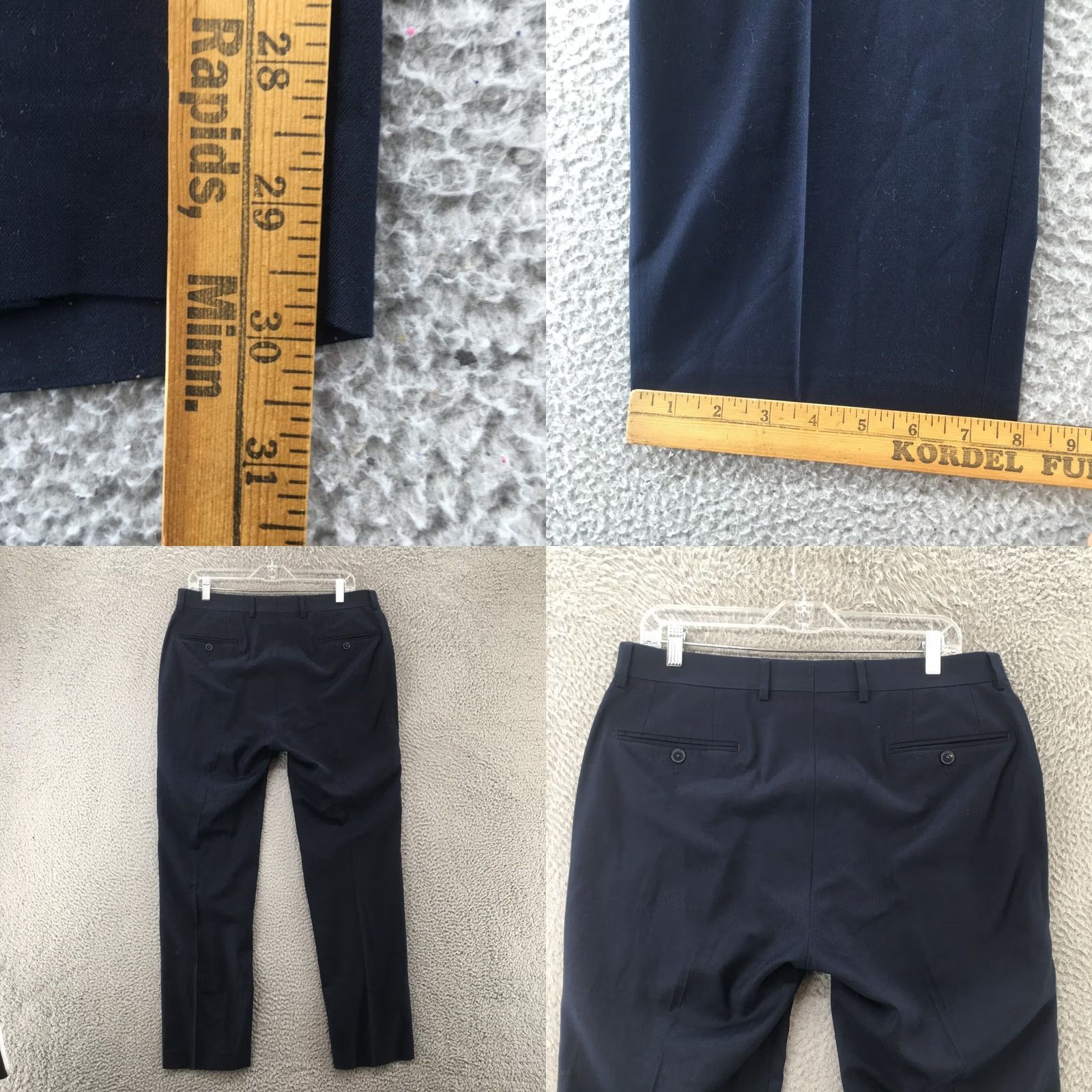 Calvin Klein Calvin Klein Dress Pants Mens 33x30 Navy Blue Mid Rise Tapered Front Flat Front 5-Pocket Regular Size Type Pants Mens Size US 33 - 8 Thumbnail